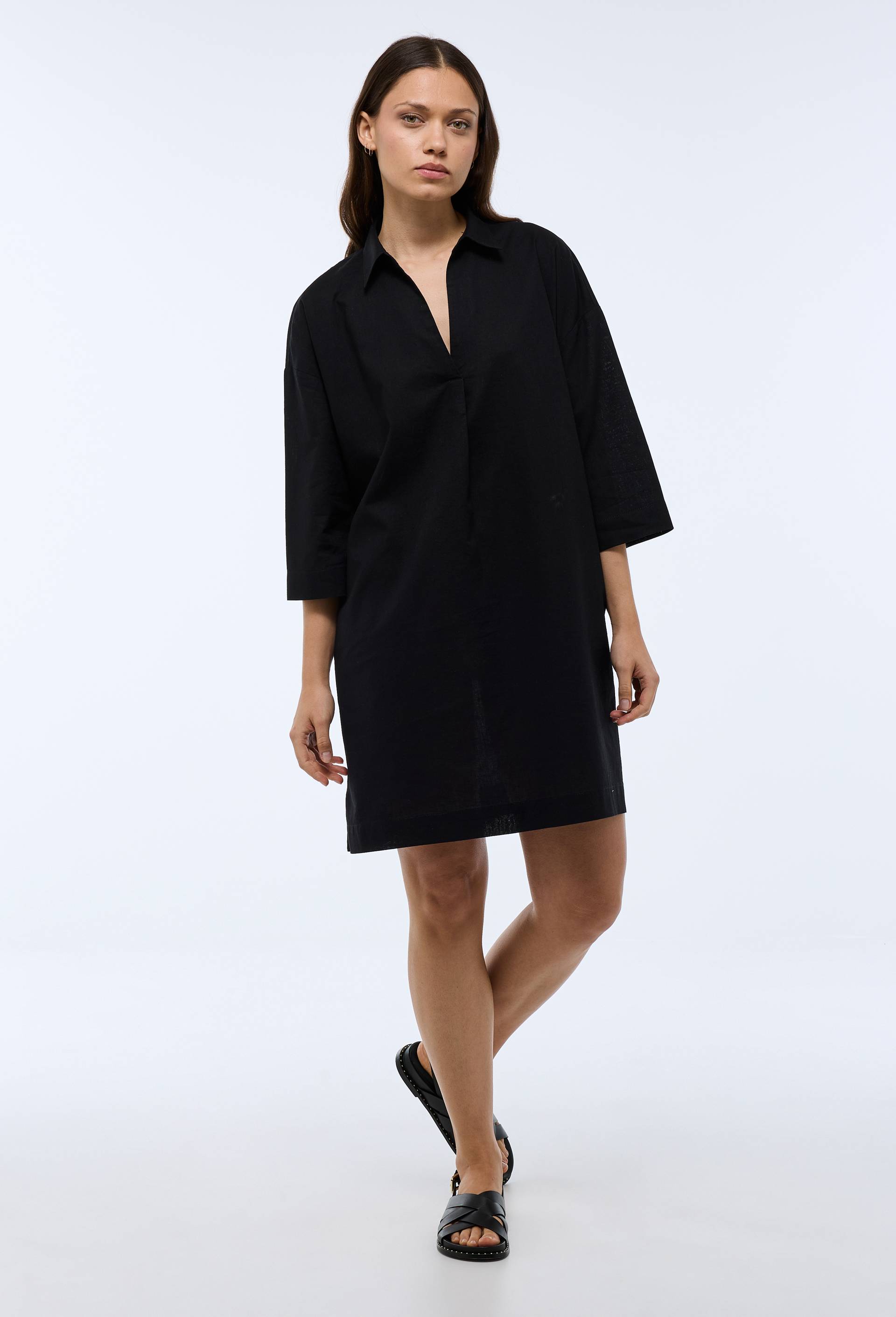 Robe courte unie contenant du lin - MONOPRIX PREMIUM - Modalova