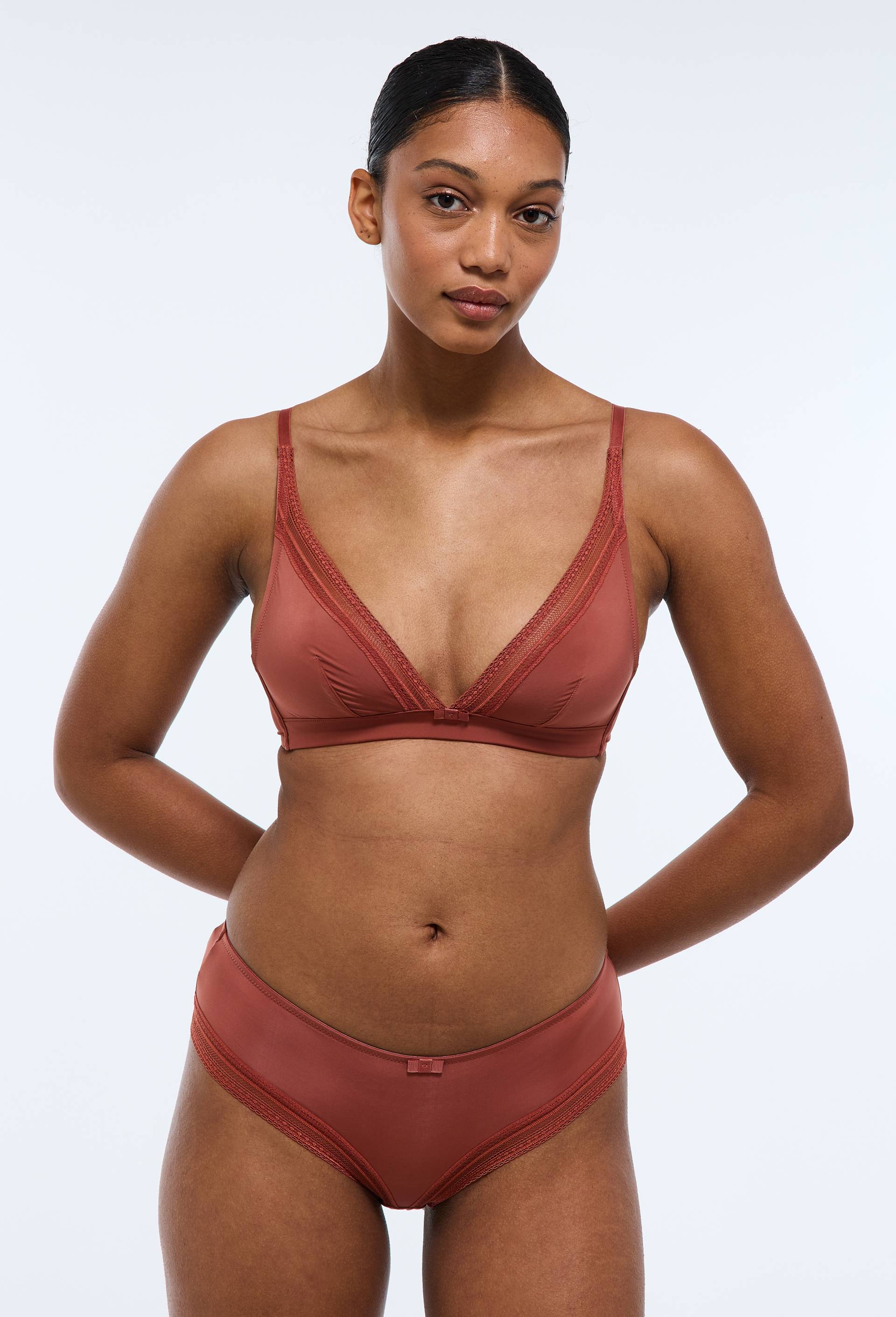 Soutien-gorge triangle foulard IRIS en microfibre, Rose foncé, swatch image