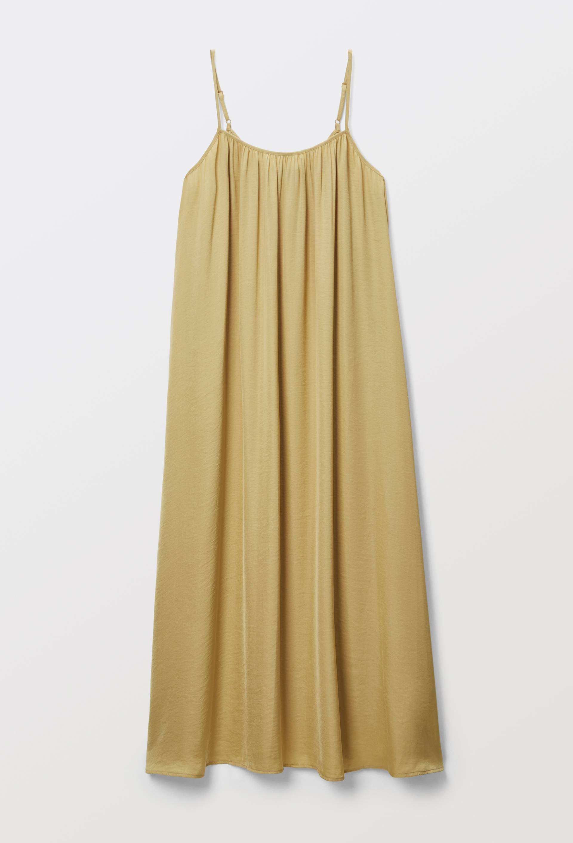 Robe ample satin&eacute;e &agrave; bretelles, Jaune clair, large image number 2