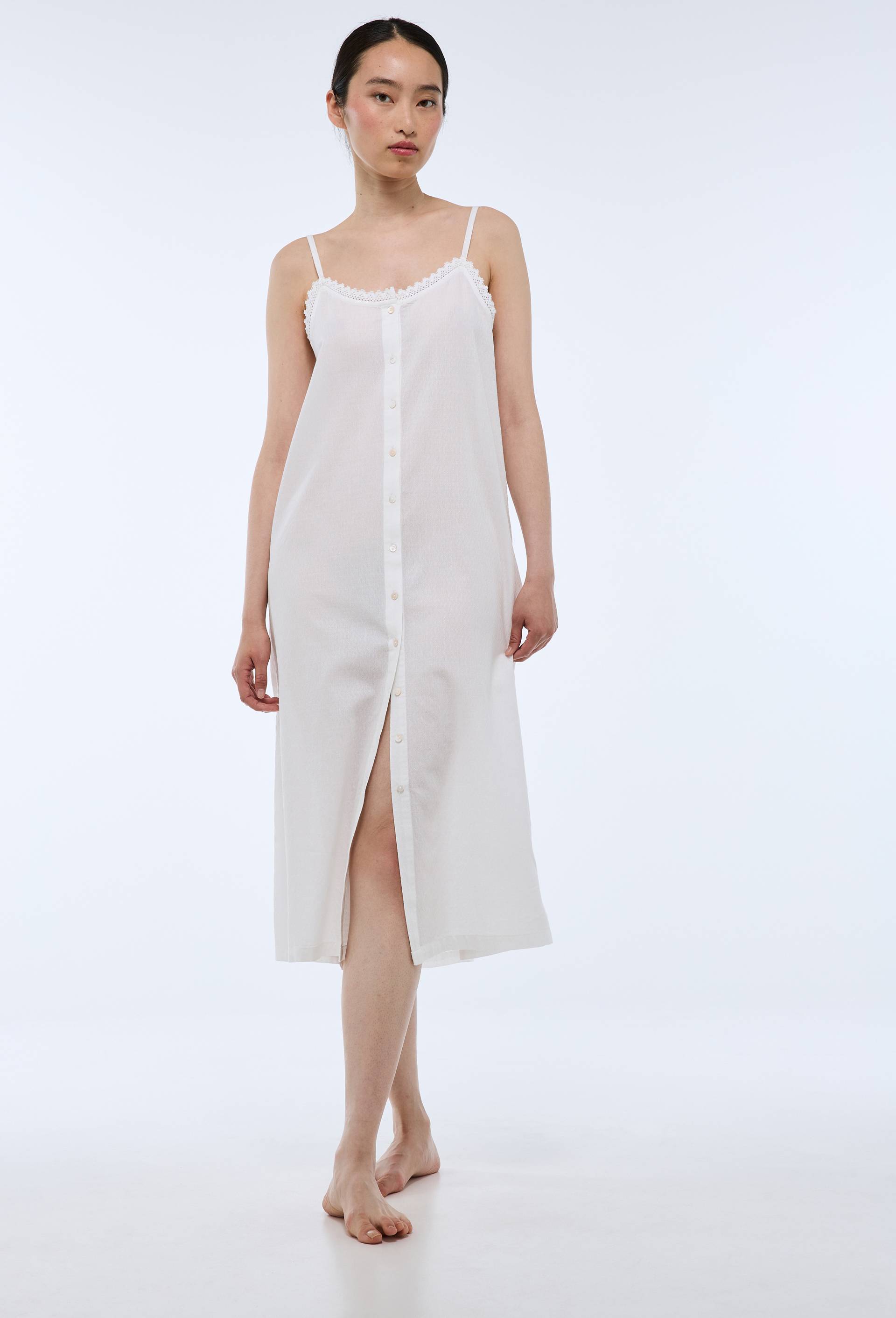 Chemise de nuit longue en coton BIO GOTS, Ecru, large image number 0