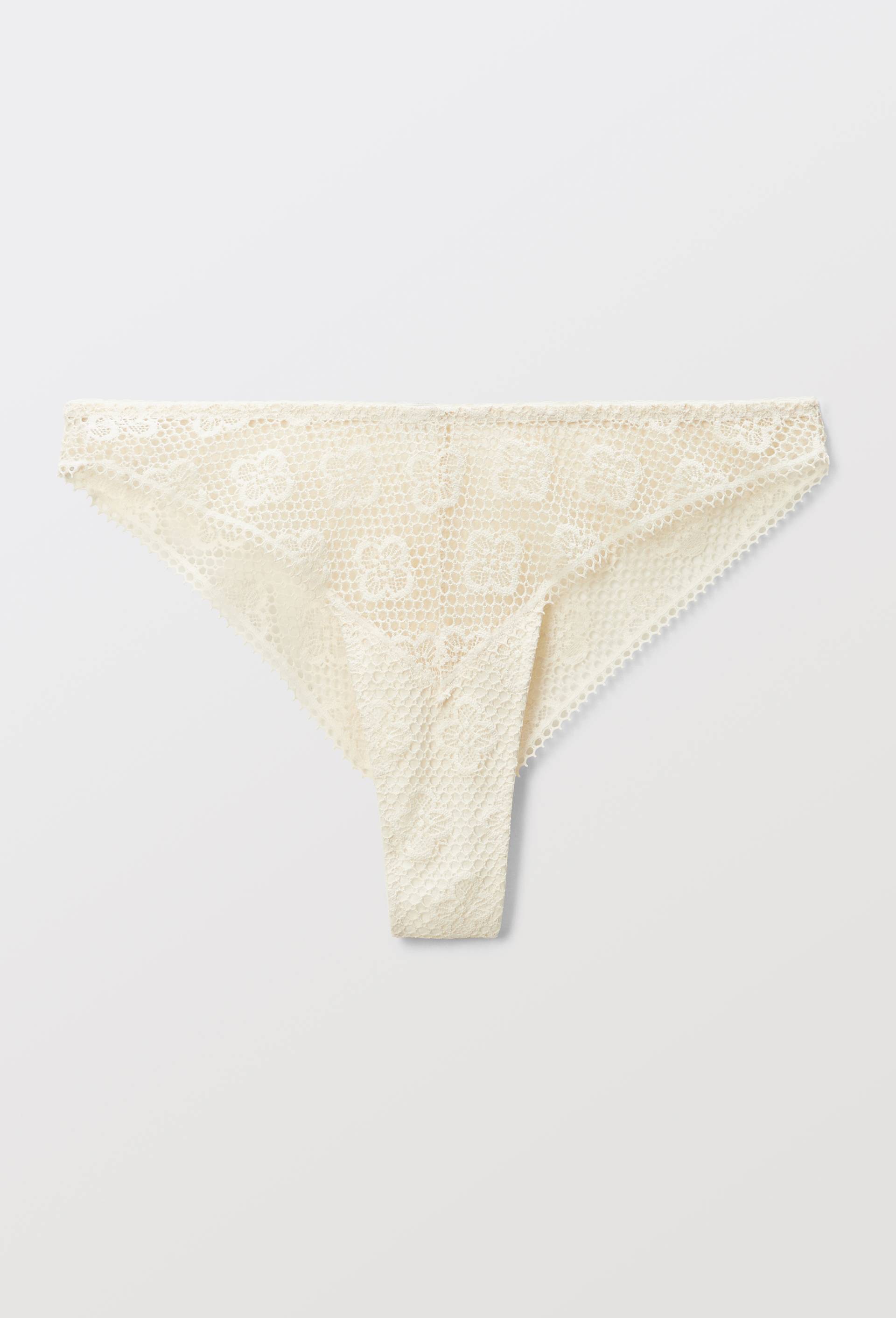 Tanga LOUISE en dentelle, Beige clair, large image number 2