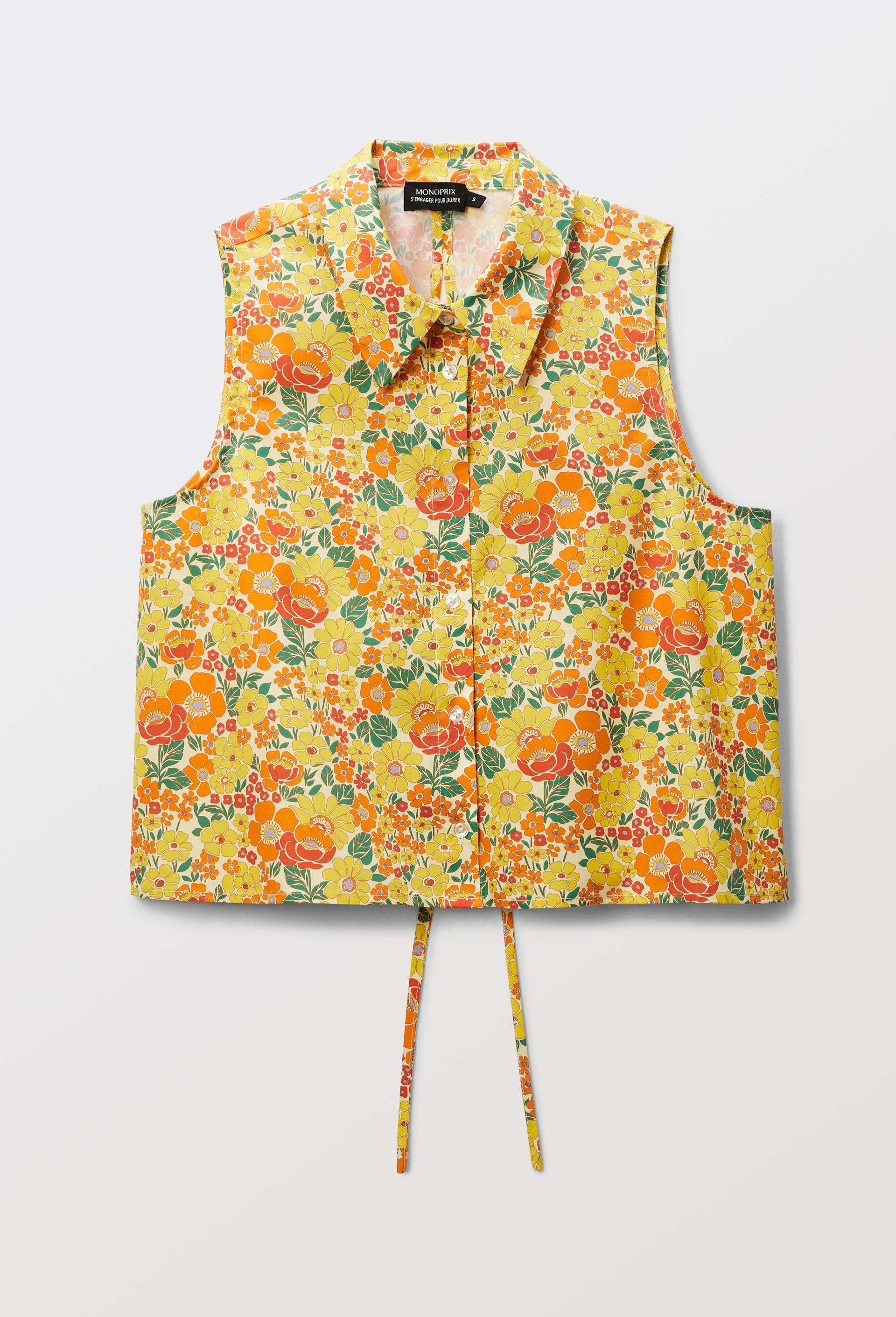 Chemise sans manches imprimée JAUNE pour femme MONOPRIX