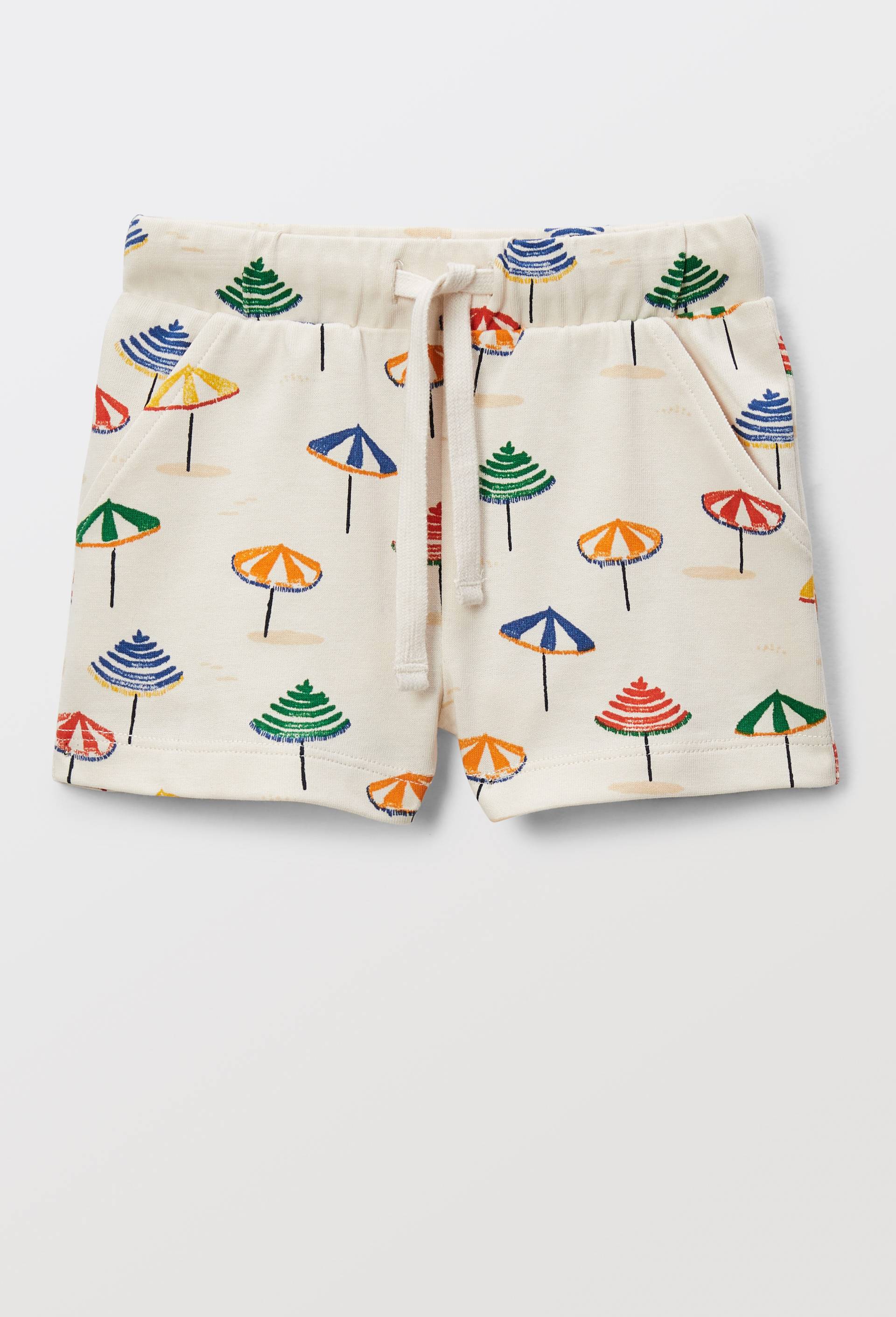 Short imprimé en molleton en coton BIO GOTS, Beige clair, large image number 2.0