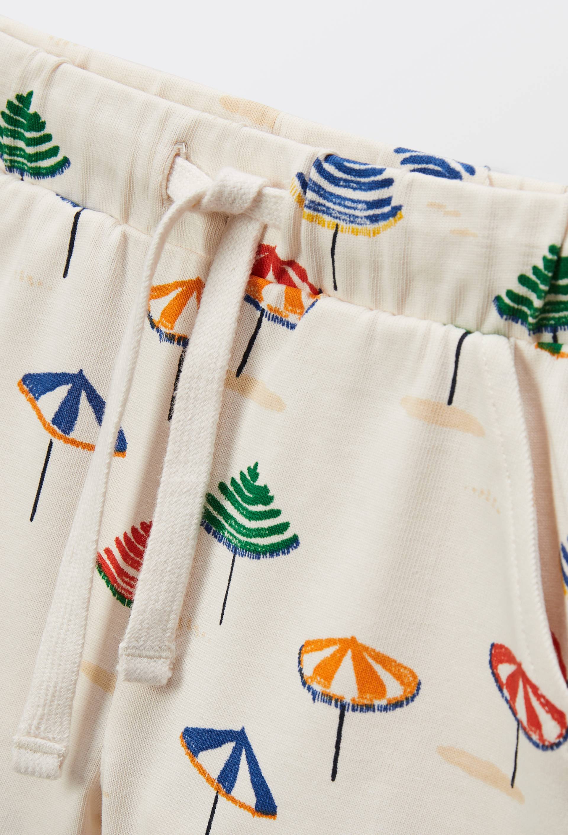 Short imprimé en molleton en coton BIO GOTS, Beige clair, large image number 4.0