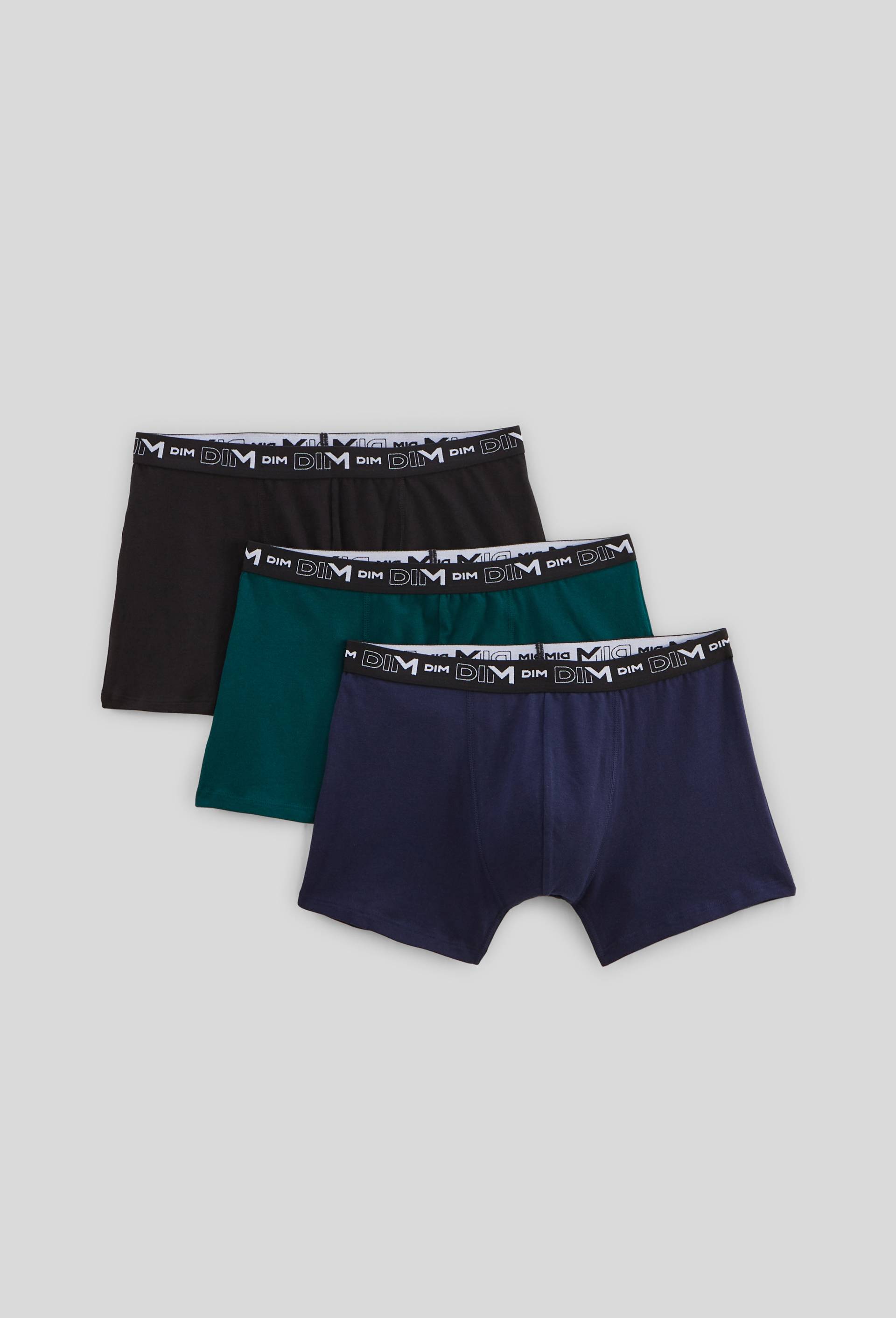 Lot de 3 boxers en coton MULTIPACK DIM, Vert fonc&eacute;, large image number 0
