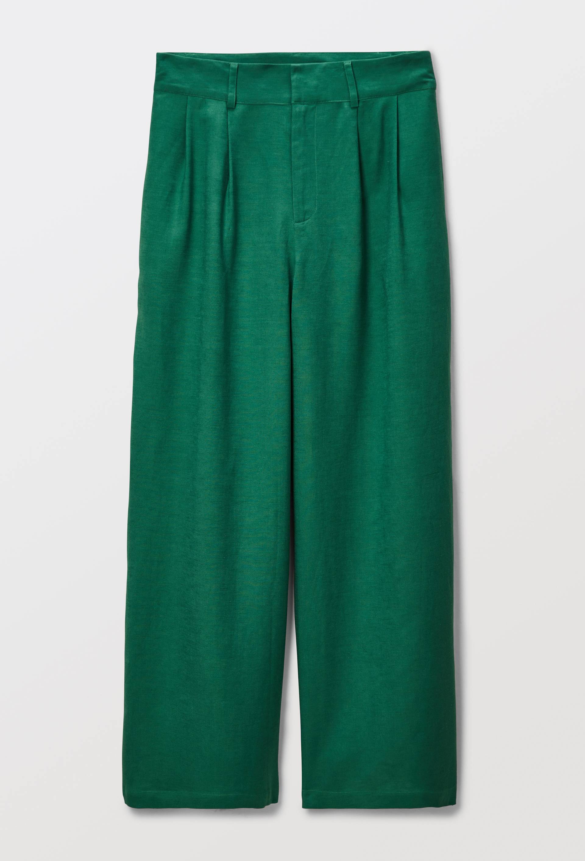 Pantalon large contenant du lin, Vert, large image number 3
