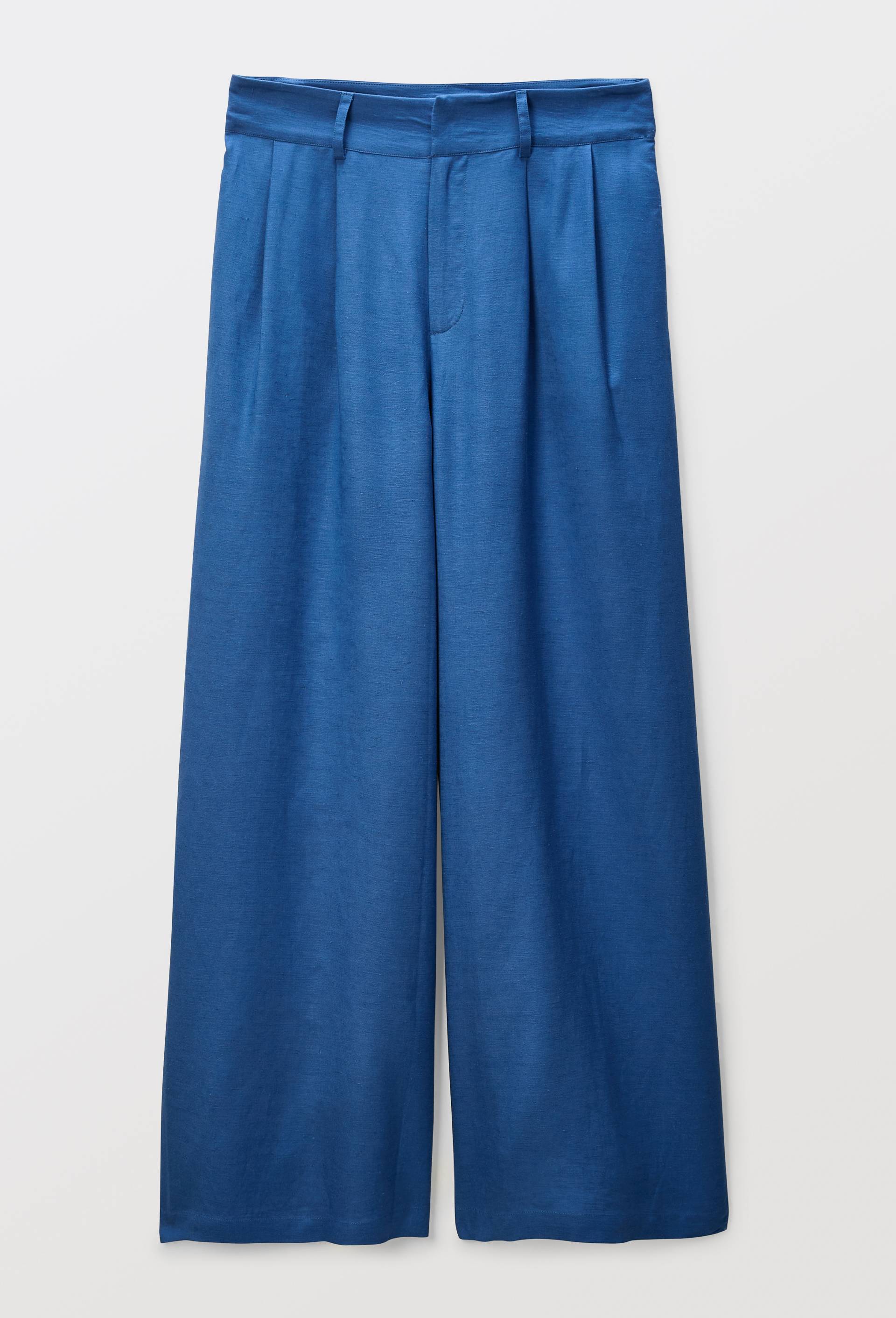 Pantalon large contenant du lin, Bleu, large image number 2