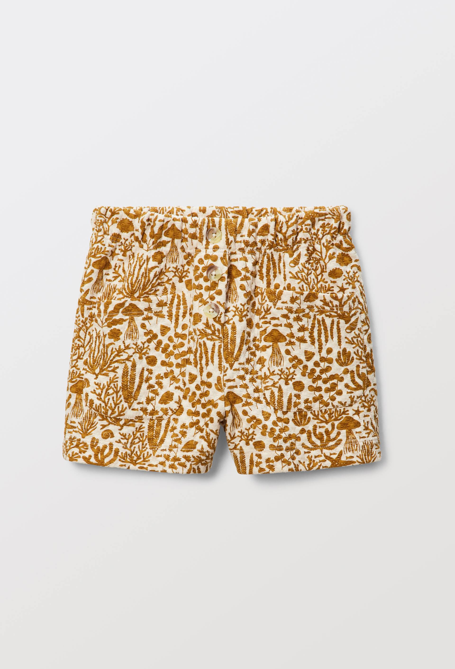 Short imprim&eacute; contenant du coton GOTS, Beige clair, large image number 3.0