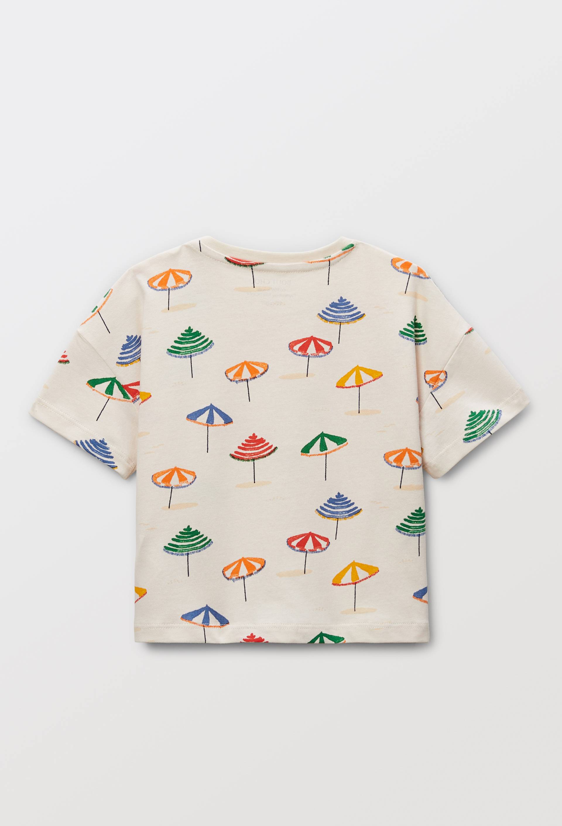 T-shirt manches courtes imprimé en coton BIO GOTS, Beige clair, large image number 1