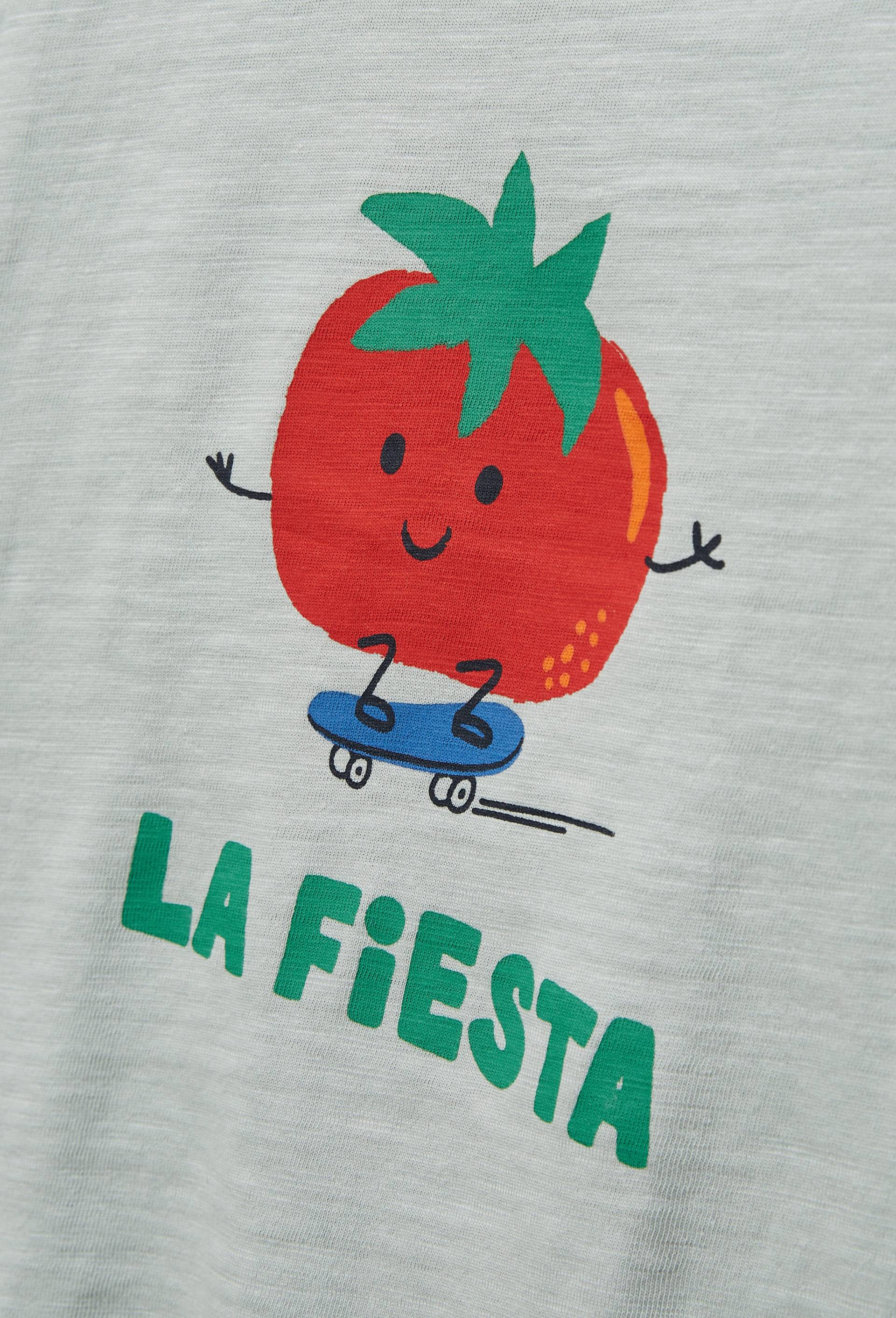 T-shirt manches courtes imprimé en coton BIO GOTS, Vert clair, large image number 2