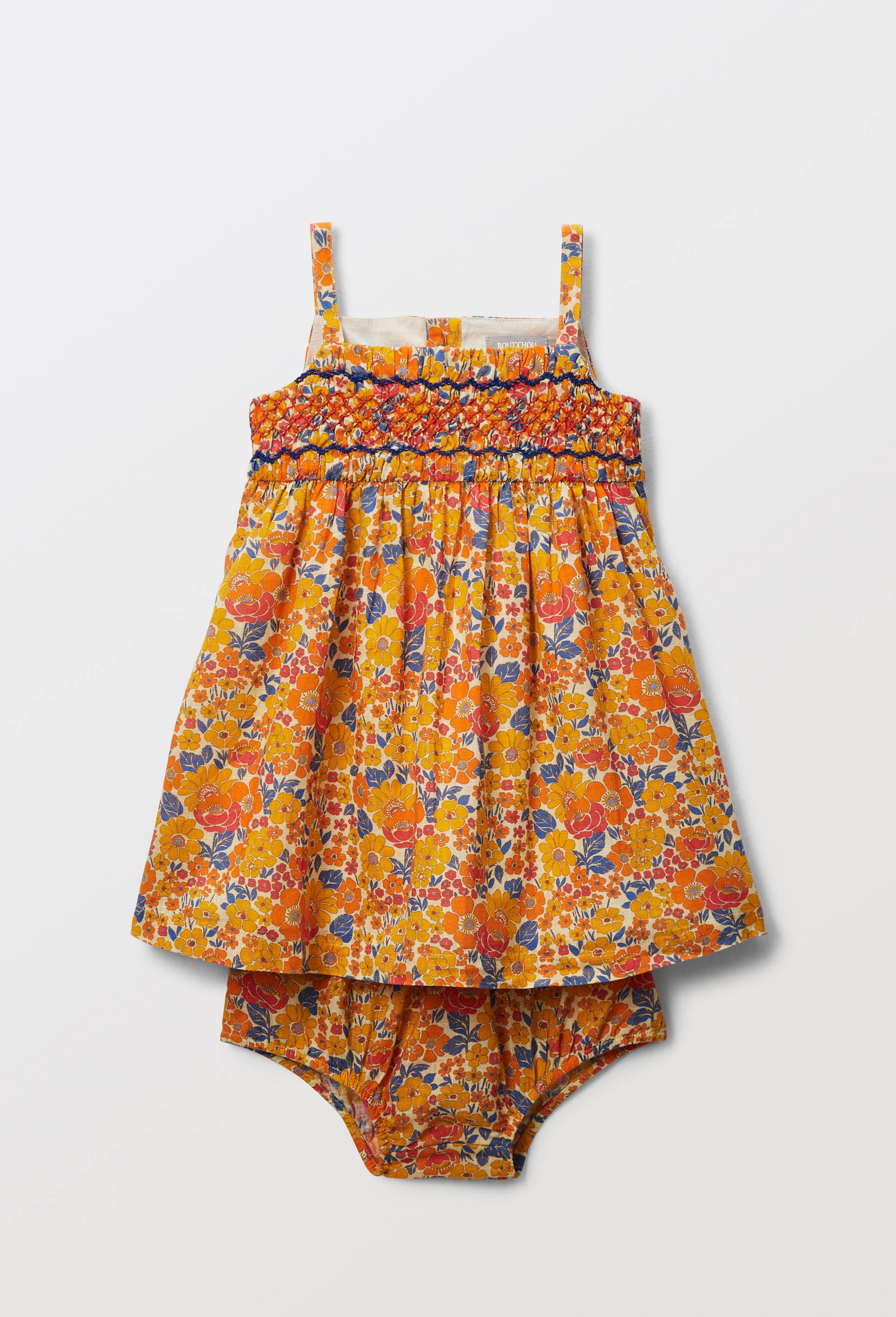 Robe avec bloomer imprimés en coton, Jaune clair, large image number 0.0