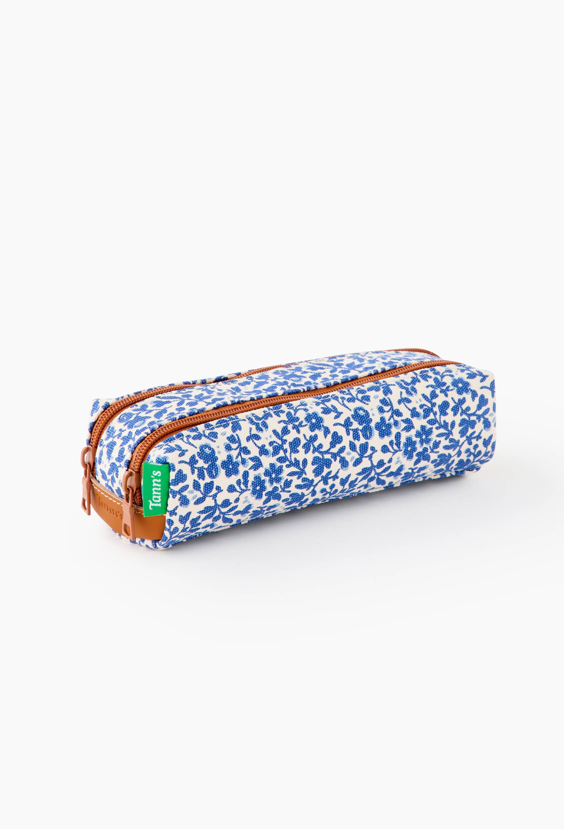 Trousse double compartiment fleurs, Bleu, large image number 0