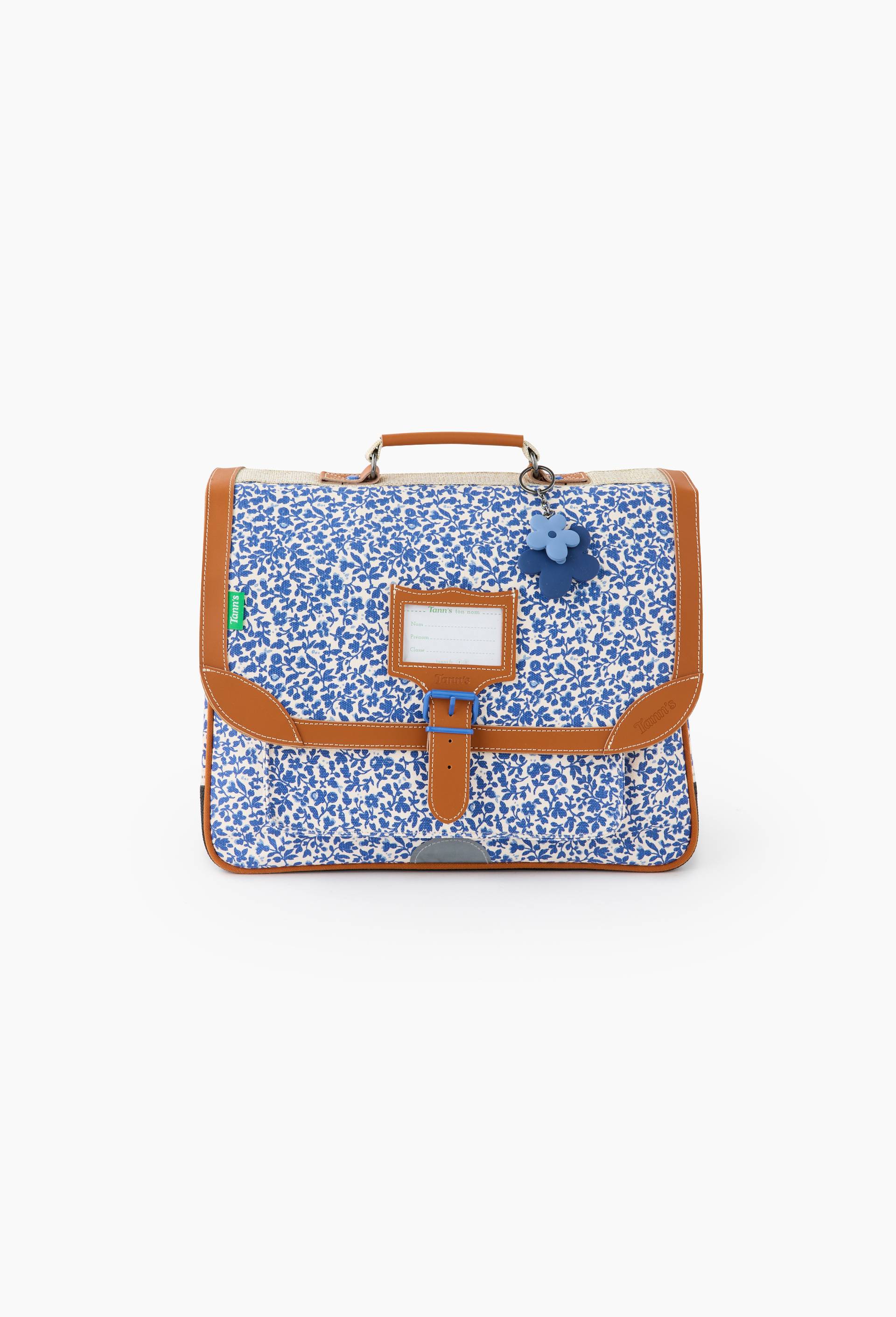 Cartable &agrave; fleurs, 38cm, Bleu, large image number 2