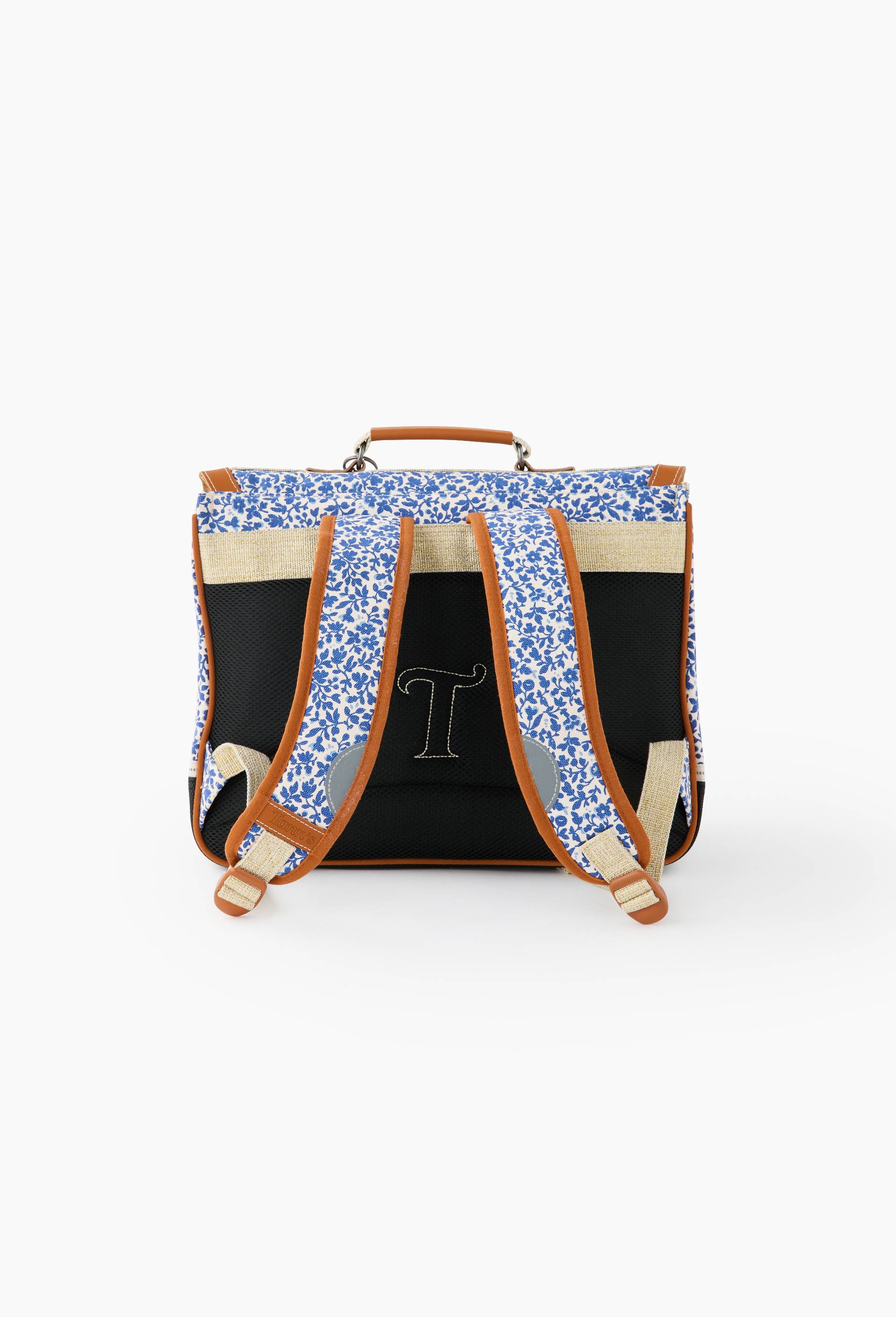 Cartable &agrave; fleurs, 38cm, Bleu, large image number 4