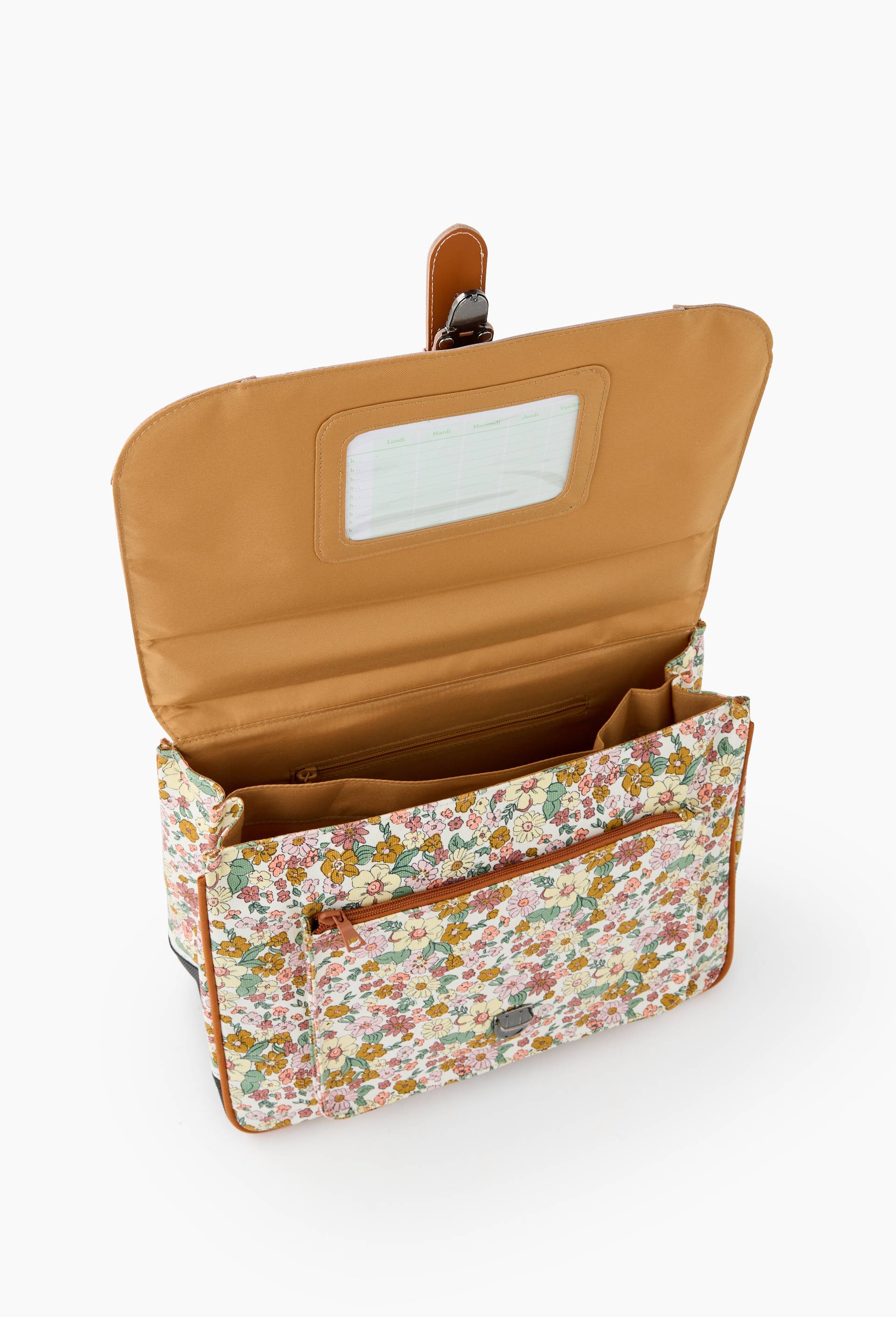 Cartable &agrave; fleurs, 38cm, Multicolore, large image number 1.0