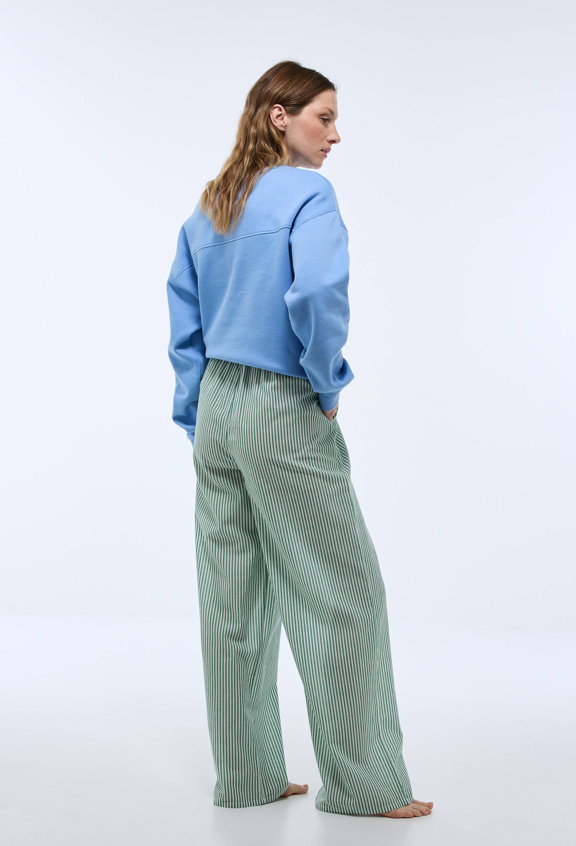 Pantalon large imprim&eacute; en coton BIO GOTS, Vert, large image number 1.0
