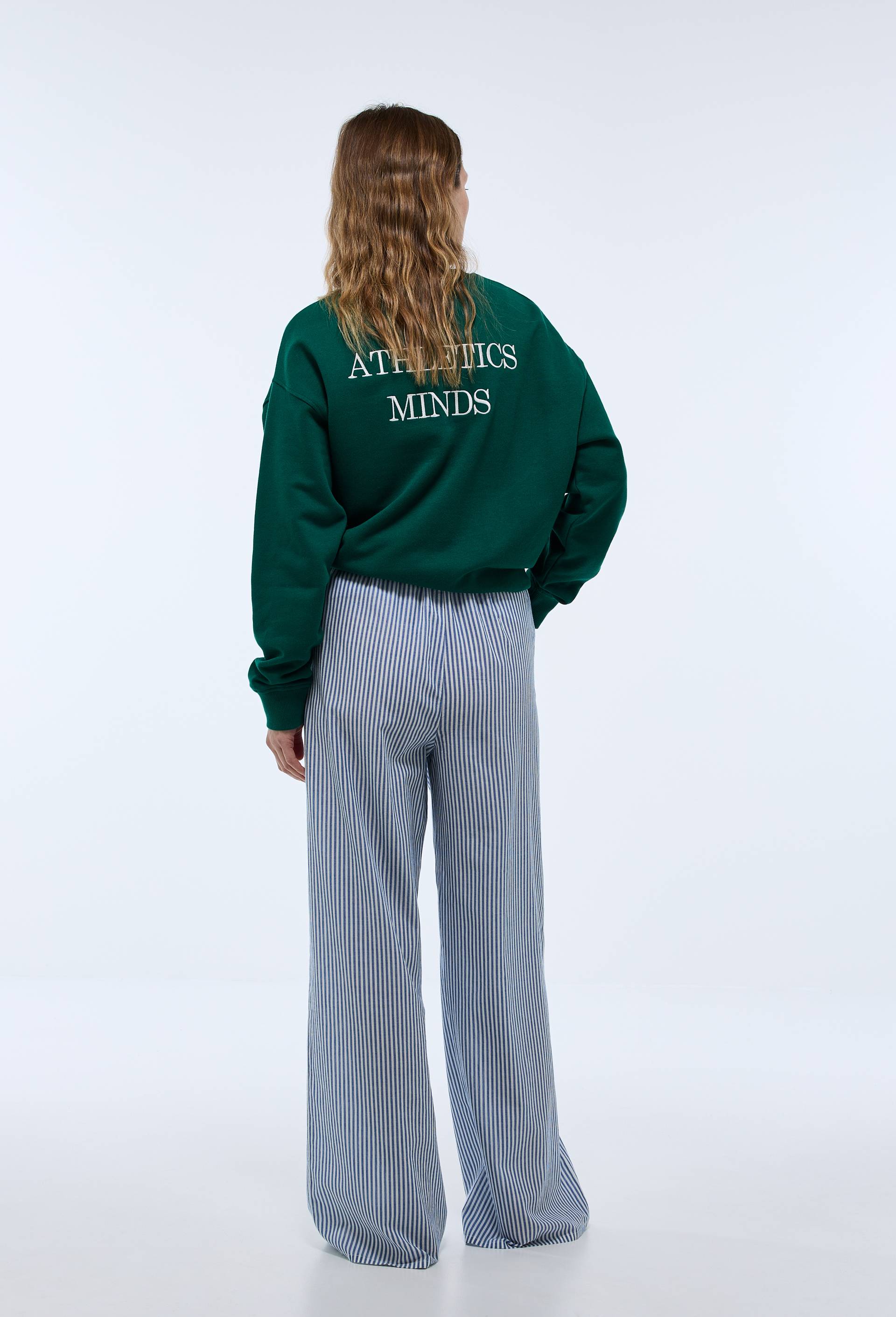 Pantalon large imprim&eacute; en coton BIO GOTS, Bleu, large image number 1.0