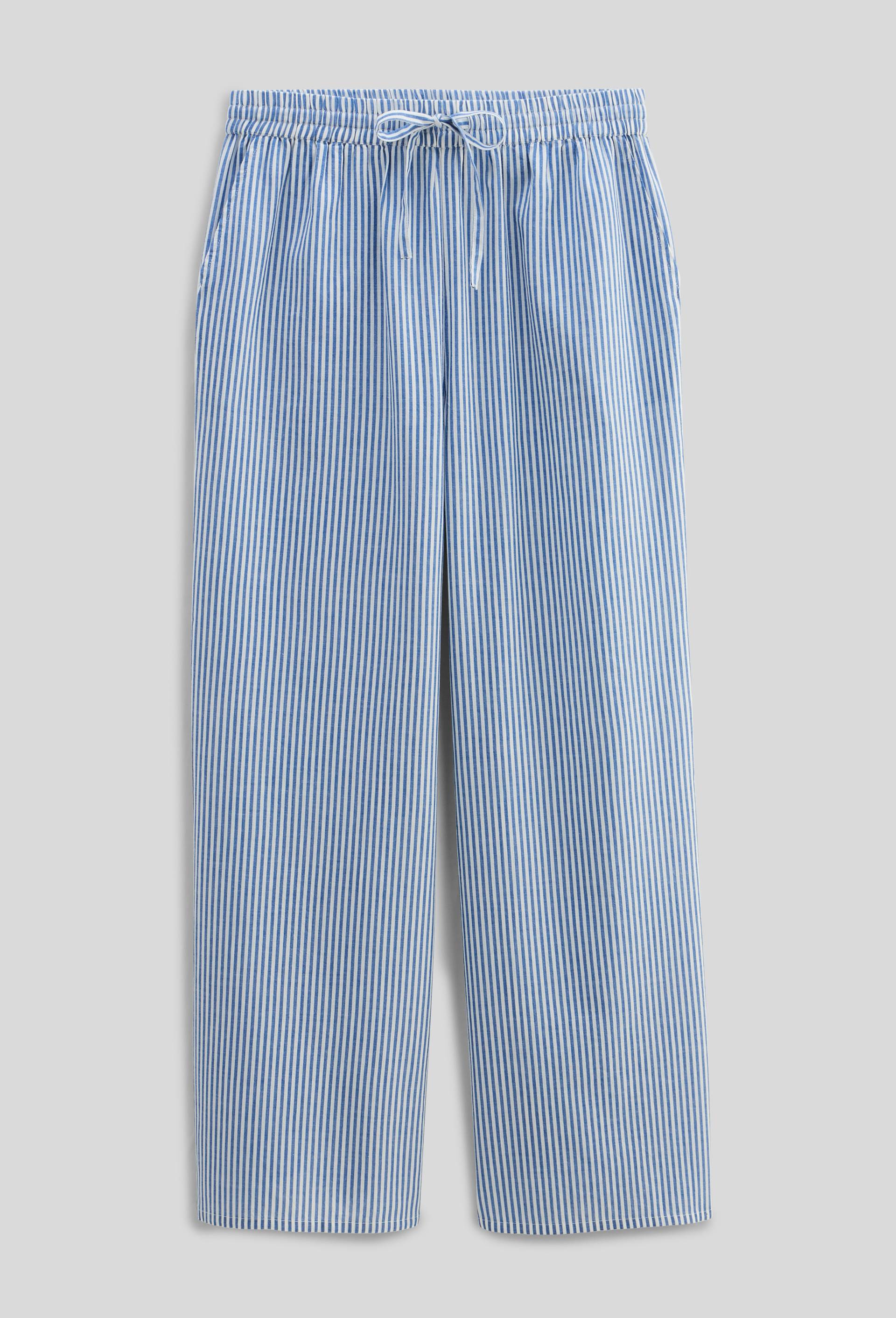 Pantalon large imprim&eacute; en coton BIO GOTS, Bleu, large image number 2