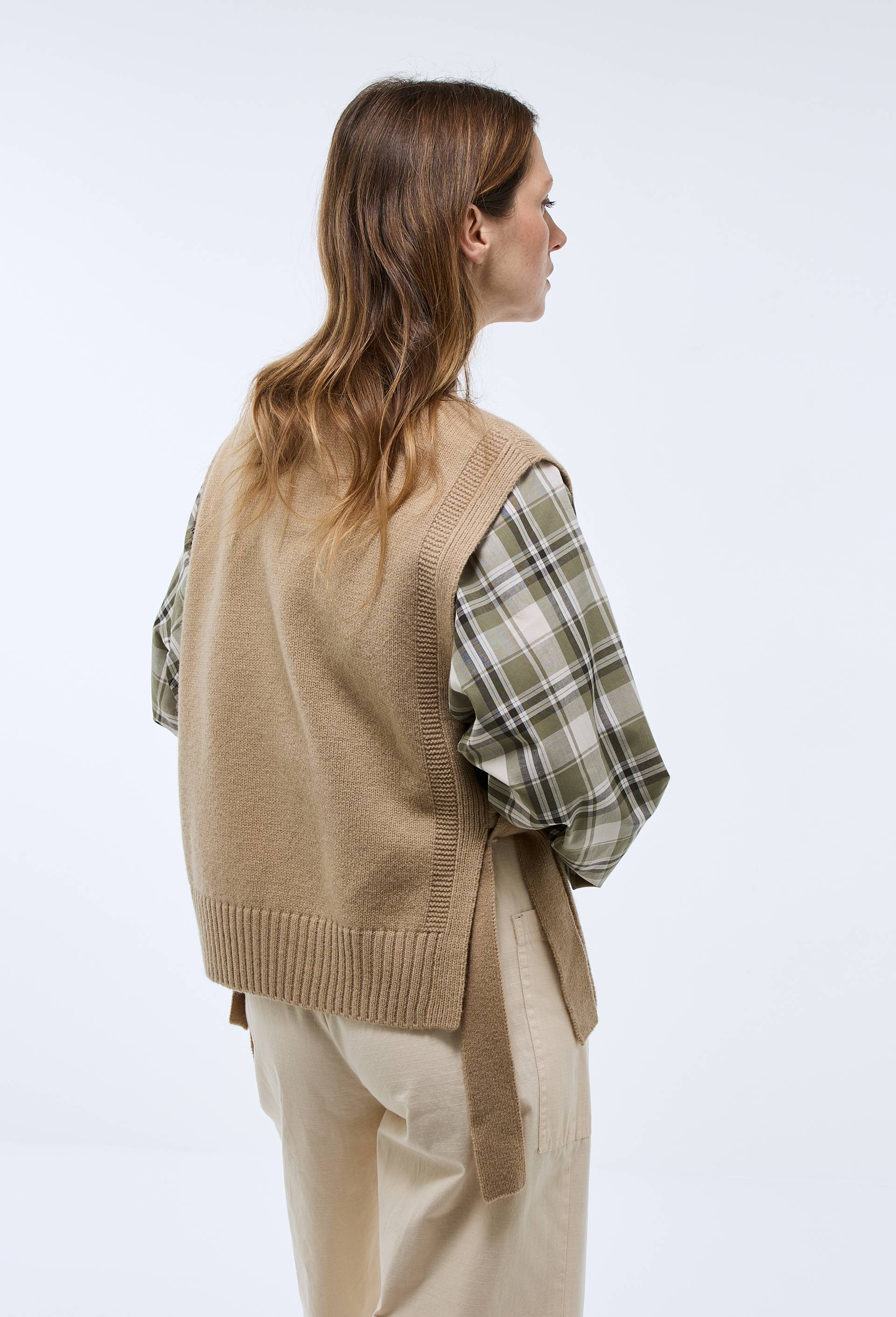 Pull sans manches &agrave; nouer, Beige, large image number 2.0