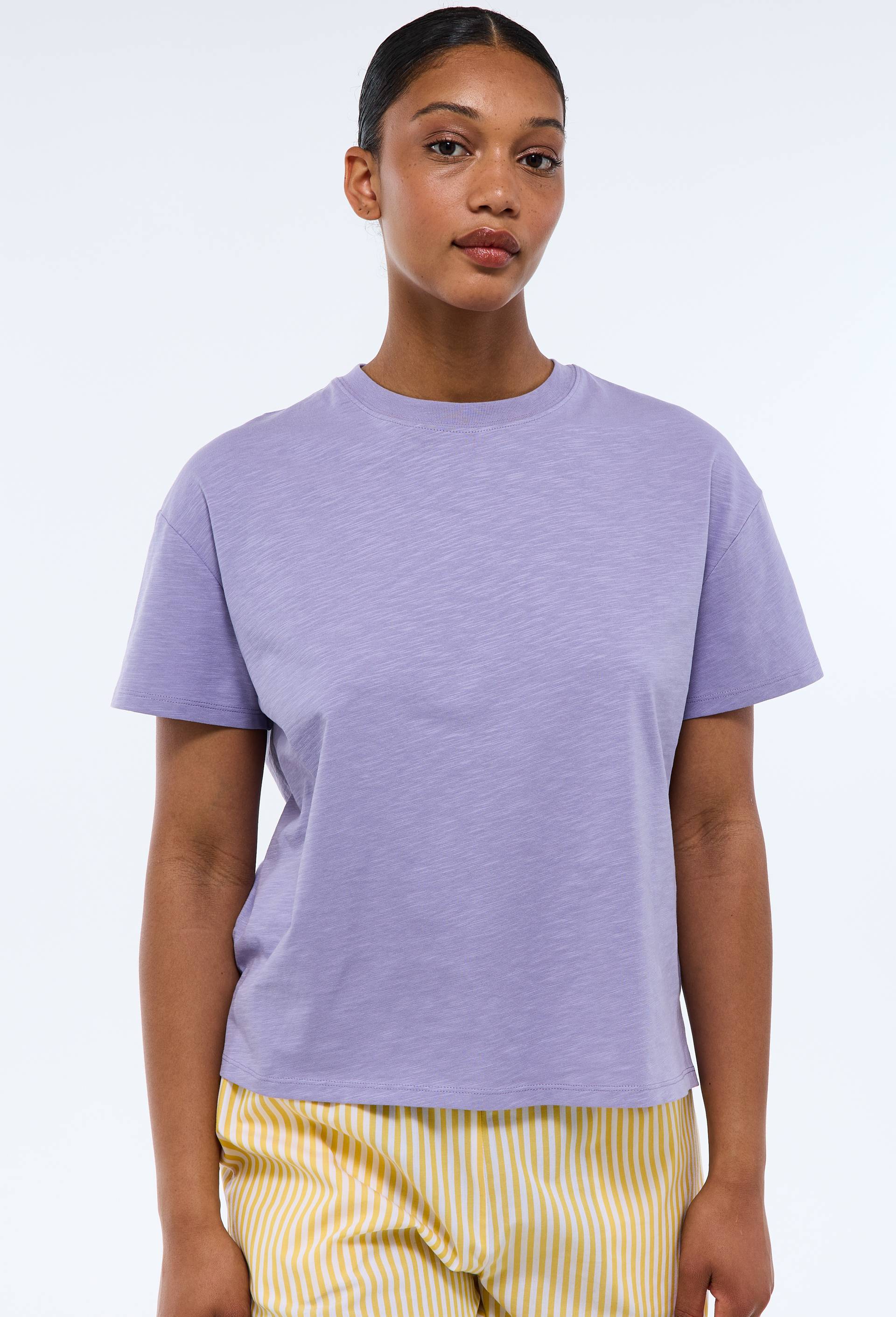 T-shirt ample uni en coton BIO GOTS, Violet, large image number 0