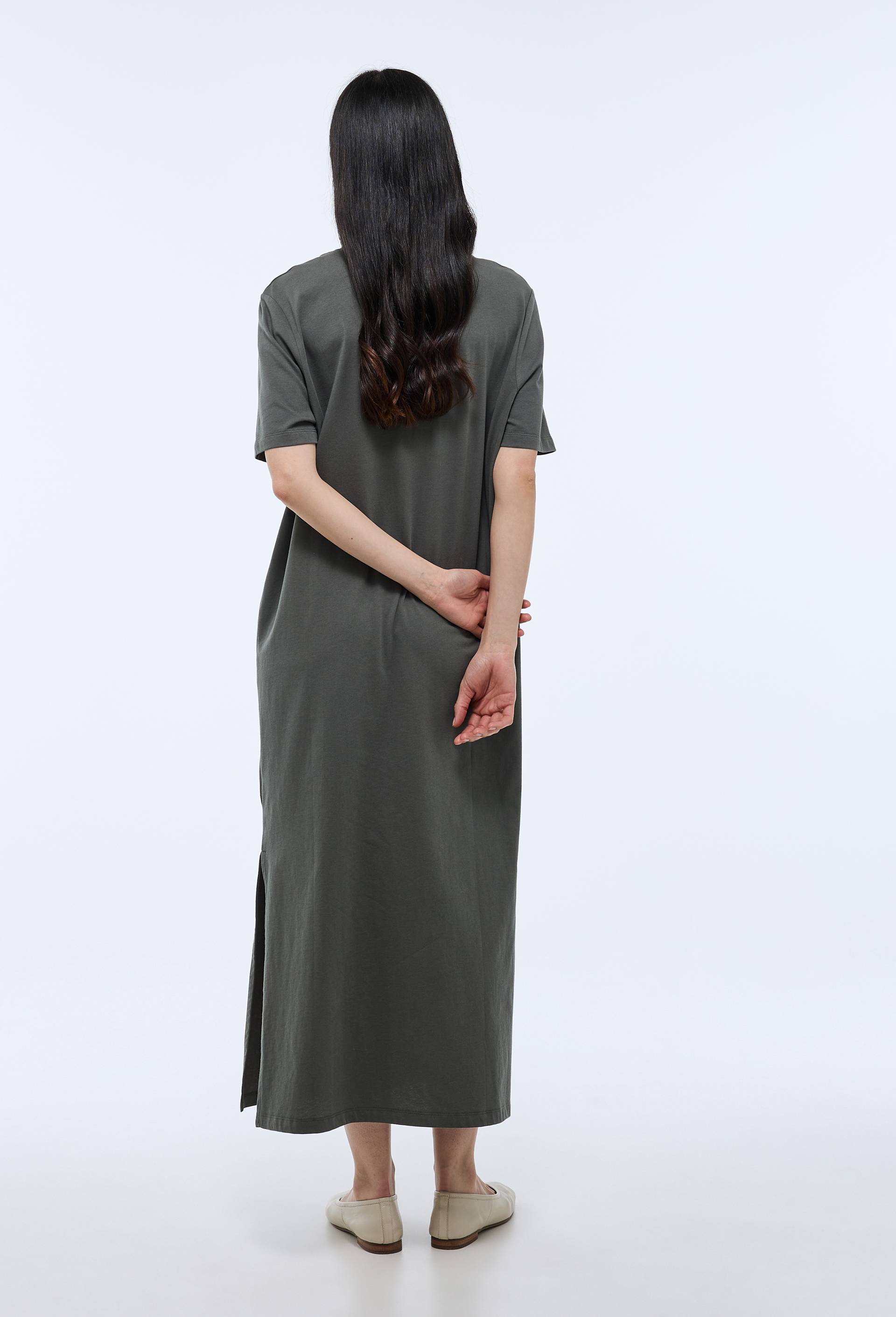 Robe t-shirt en coton BIO GOTS, Vert fonc&eacute;, large image number 1