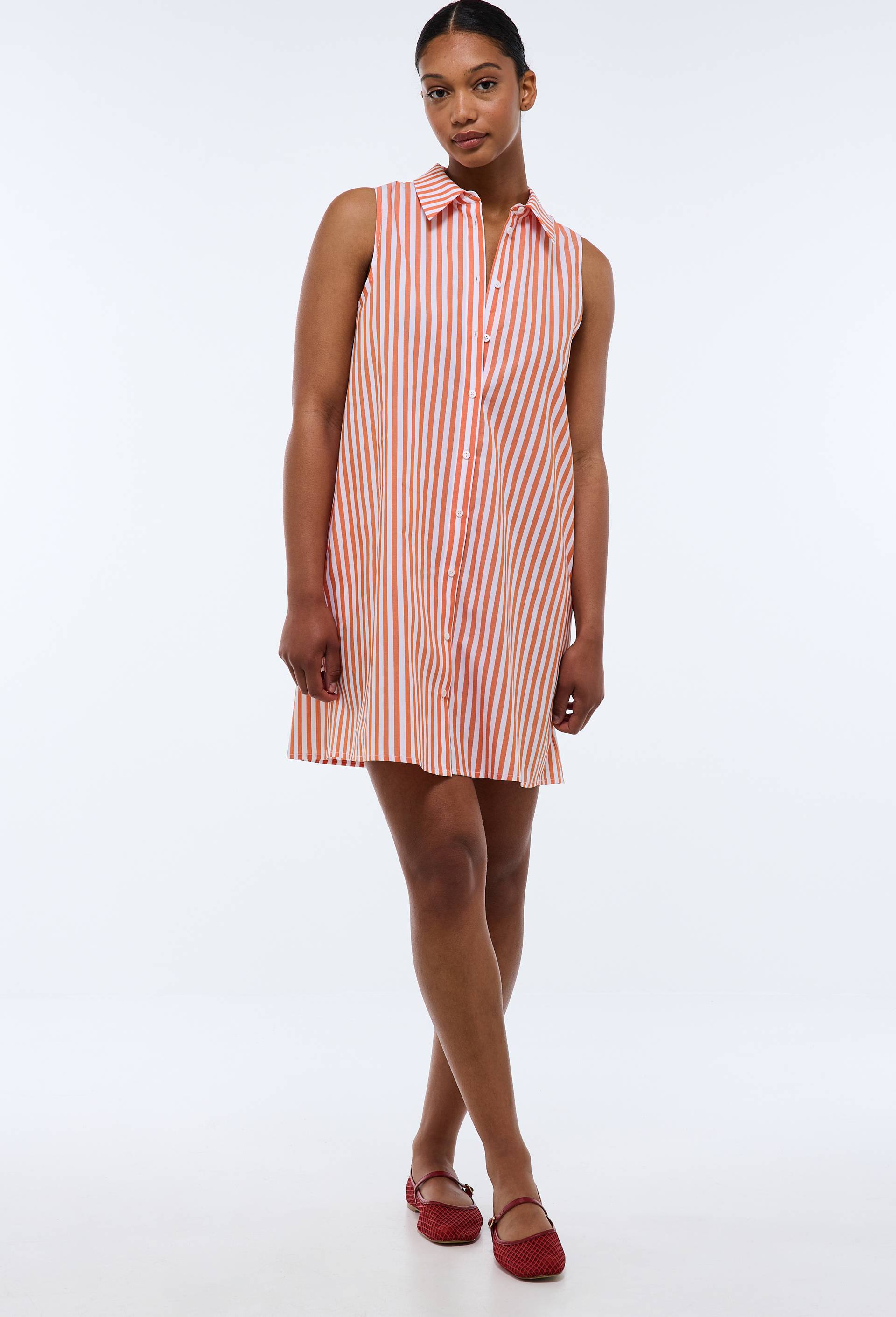 Robe courte rayée en coton BIO GOTS ORANGE pour femme MONOPRIX