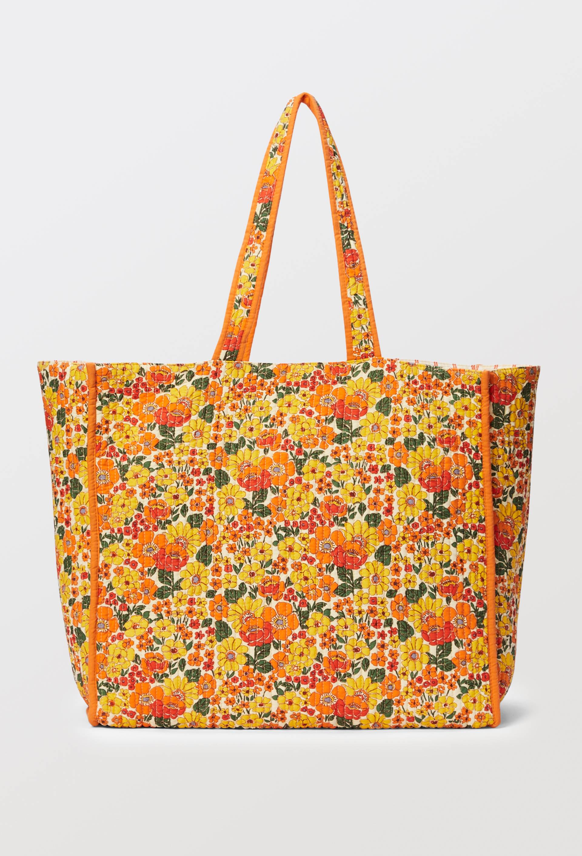 Tote bag matelassé imprimé, BIO GOTS, Ecru, large image number 1