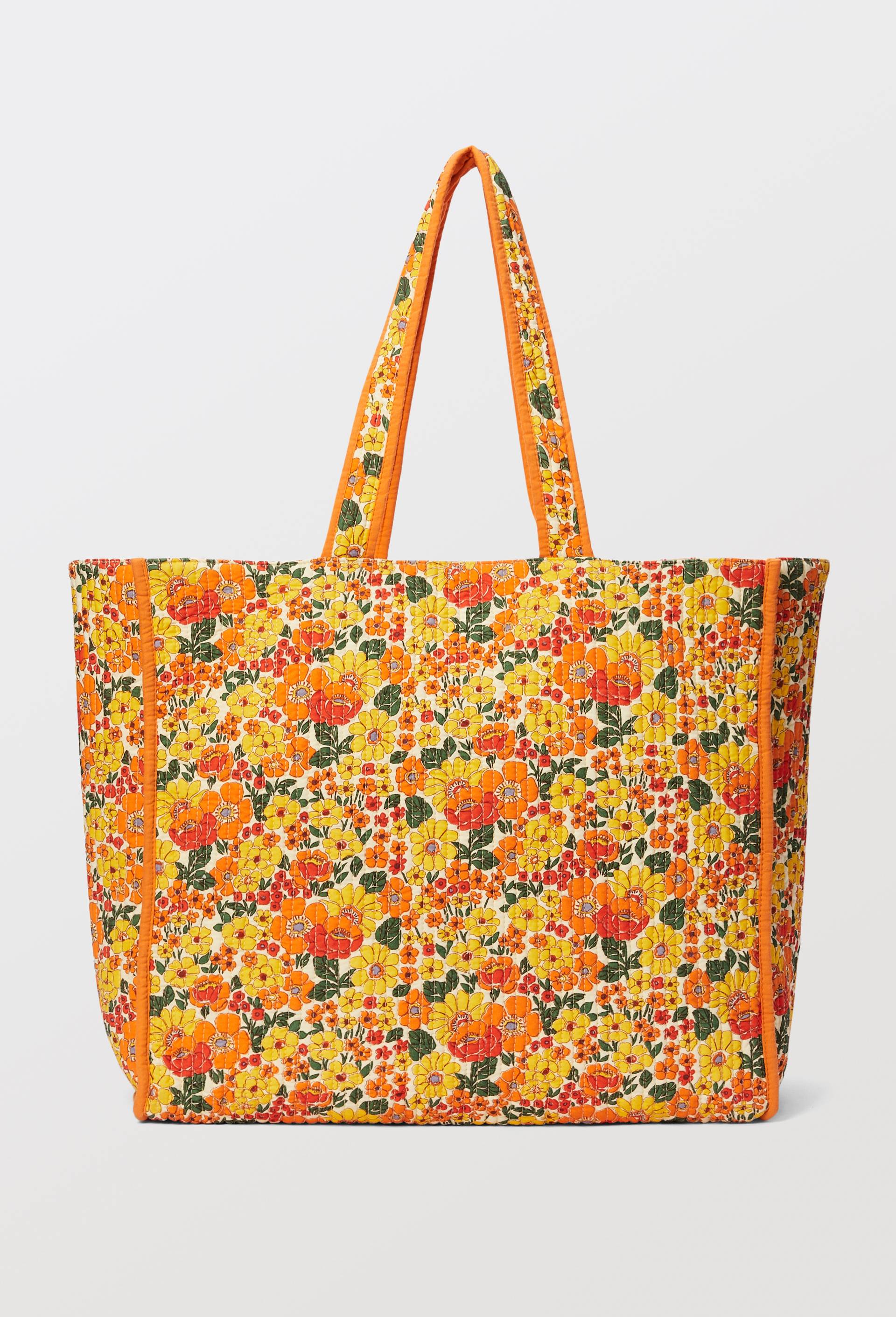Tote bag matelassé imprimé, BIO GOTS, Ecru, large image number 2.0