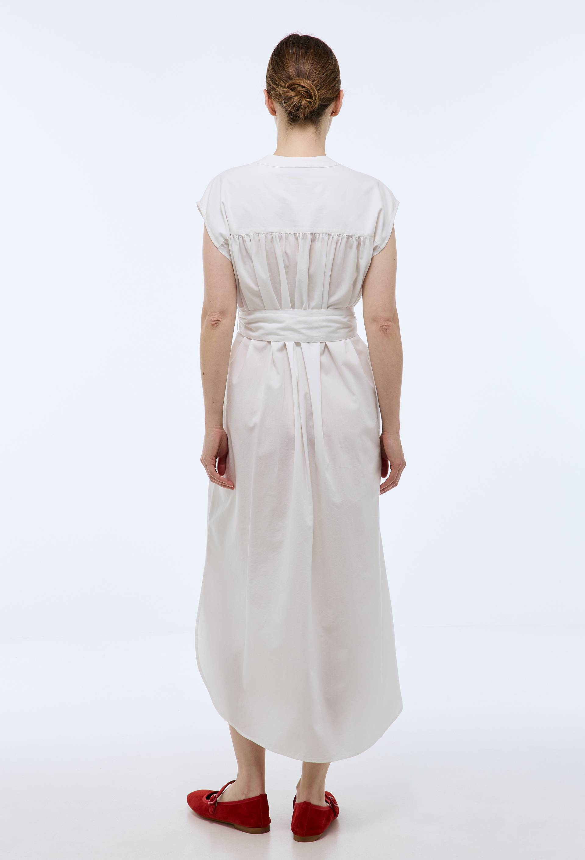 Robe chemise unie en coton BIO GOTS, Blanc, large image number 1