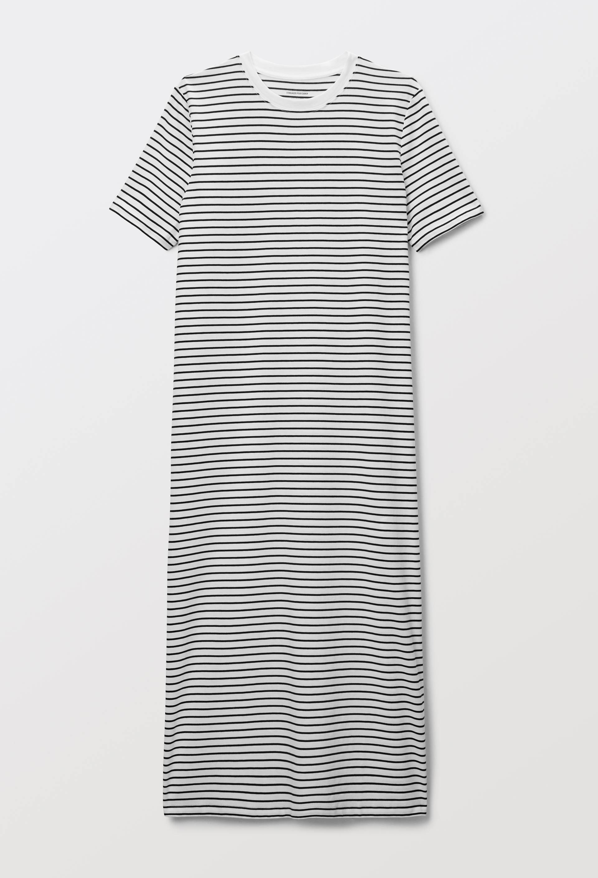 Robe t-shirt ray&eacute;e en coton BIO GOTS, Noir, large image number 2