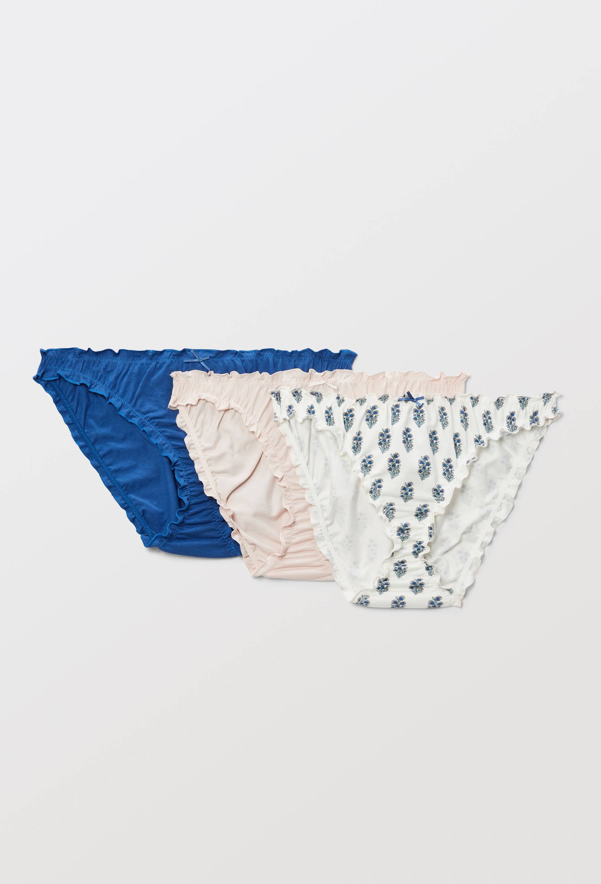 Lot de 3 culottes froufrou JULIE en coton BIO, Ecru, large image number 0.0