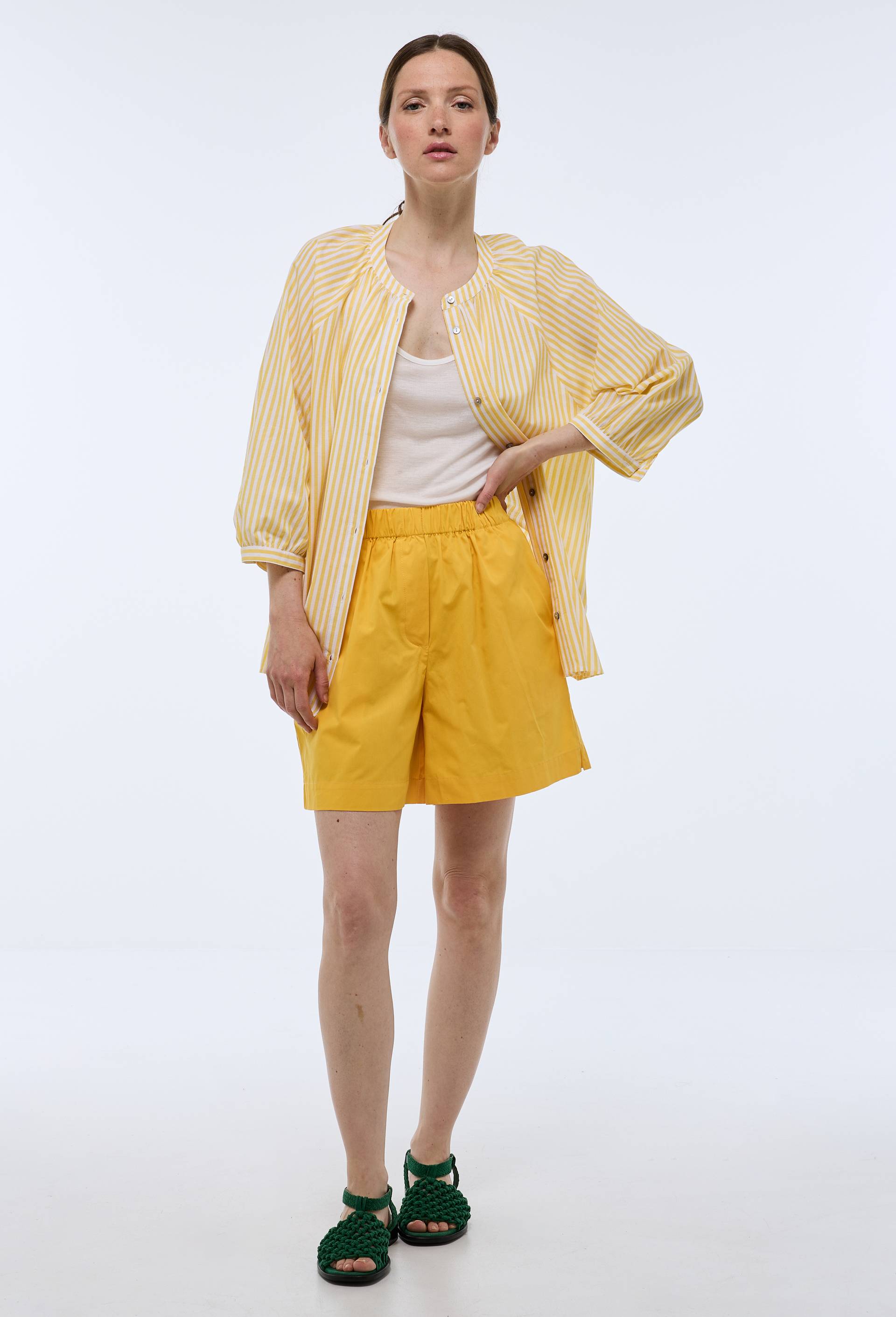 Short en coton, Jaune, swatch image