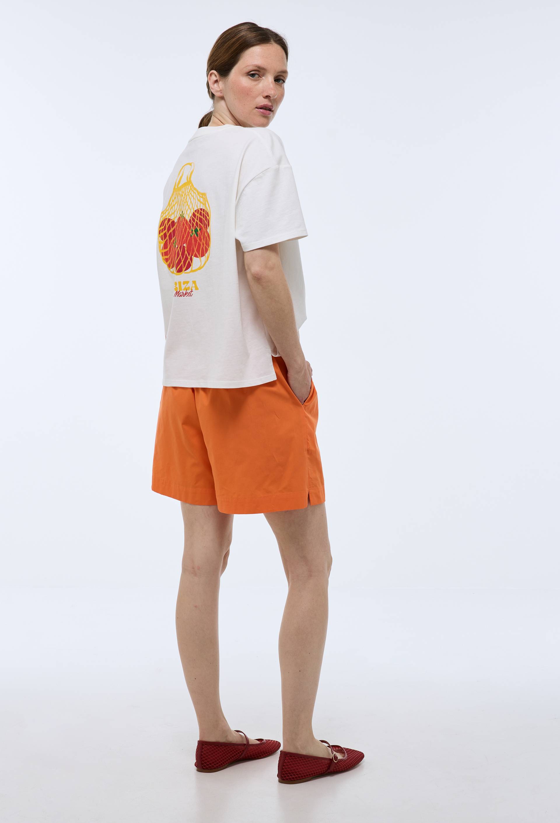 Short en coton, Orange, large image number 1
