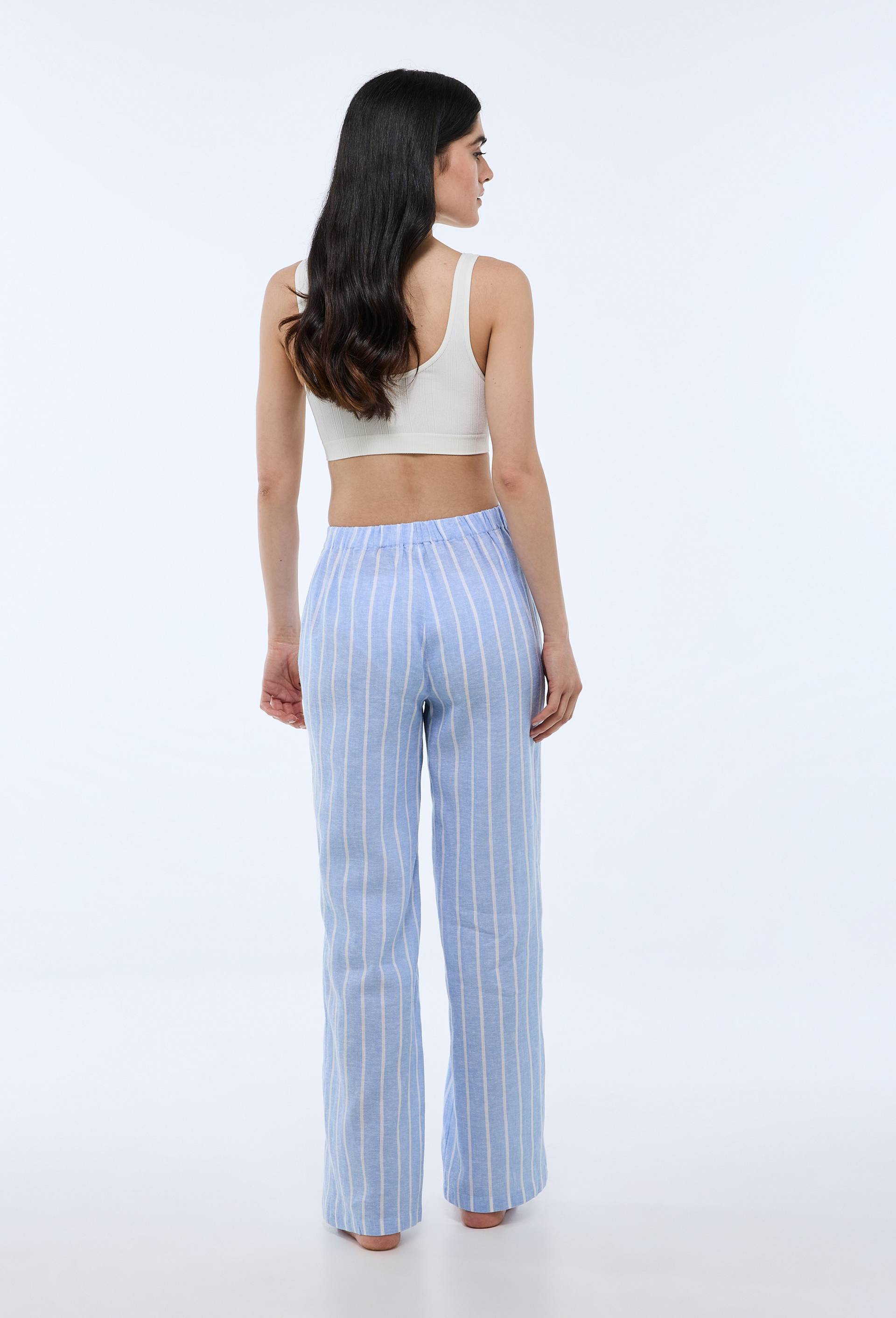 Pantalon large fluide imprim&eacute;, Bleu clair, large image number 1.0