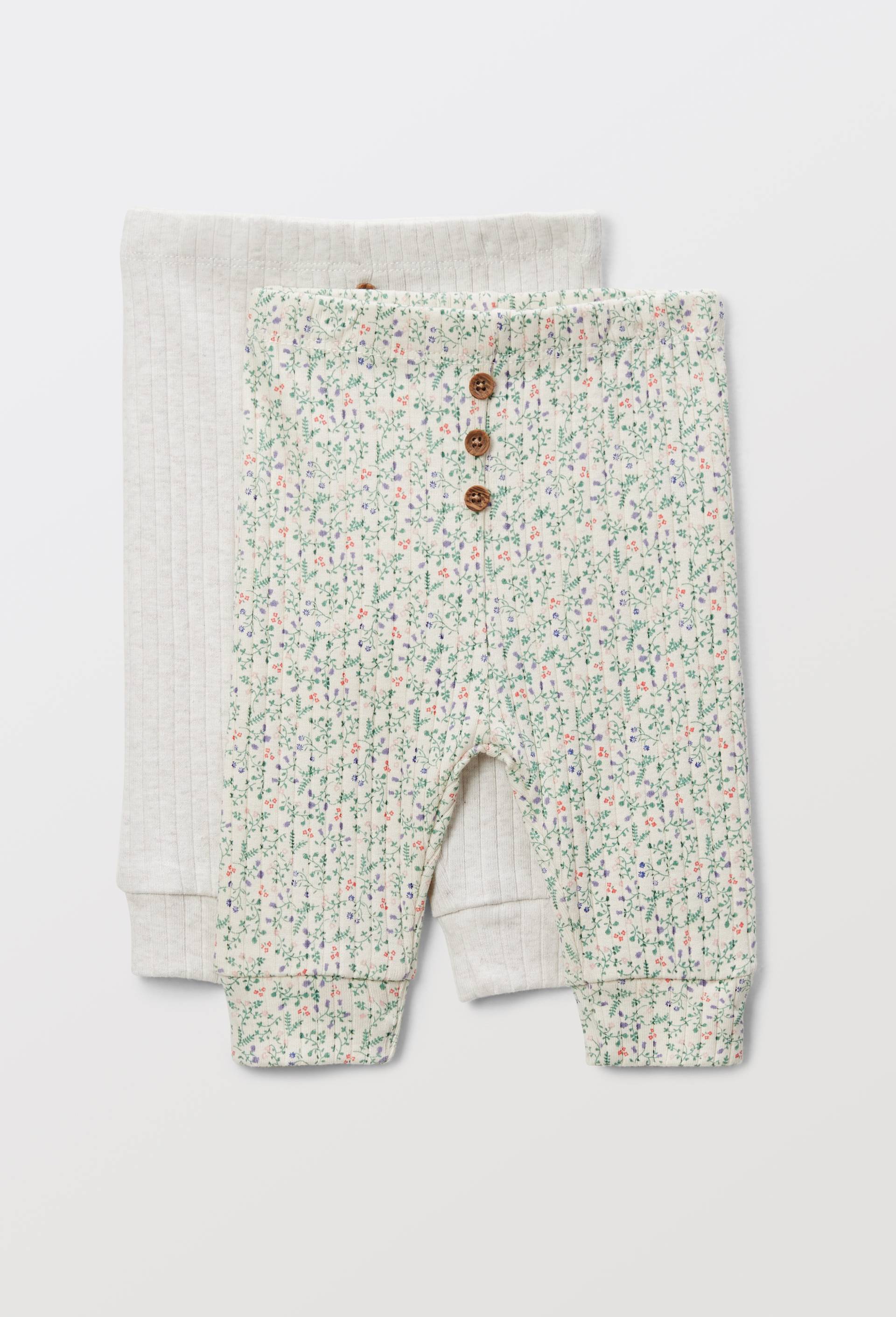 Lot de 2 legging unis en coton BIO GOTS, Beige clair, large image number 0
