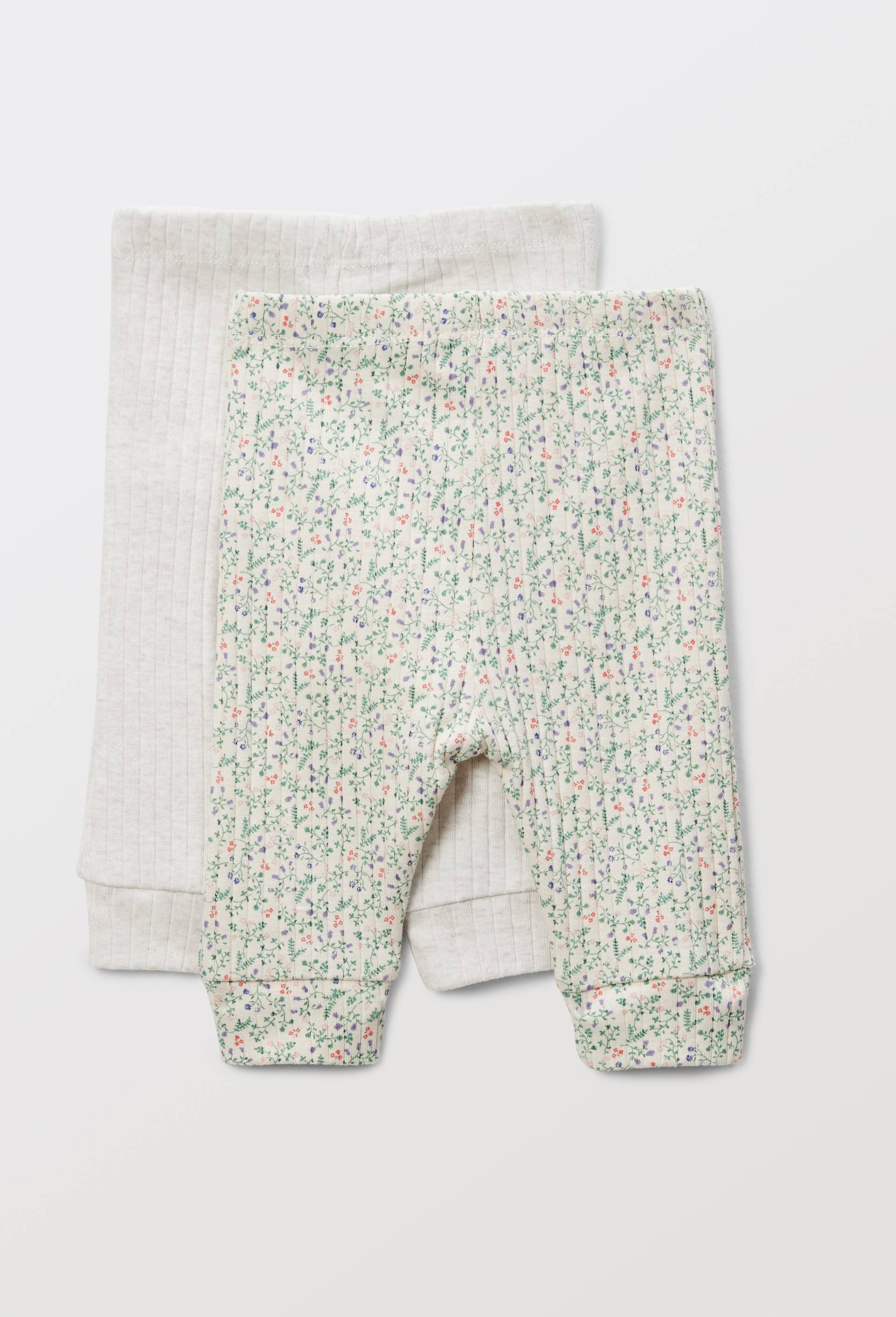 Lot de 2 legging unis en coton BIO GOTS, Beige clair, large image number 1.0
