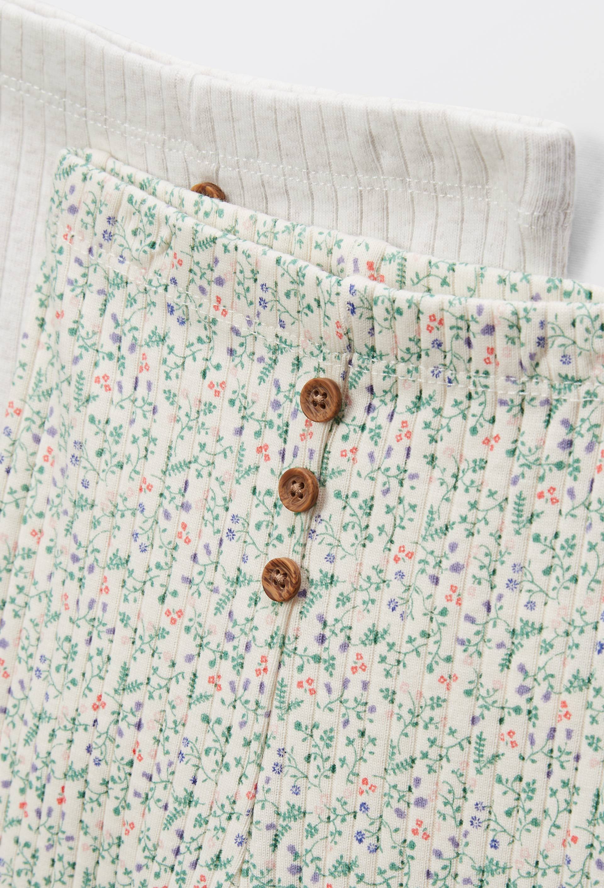 Lot de 2 legging unis en coton BIO GOTS, Beige clair, large image number 2.0