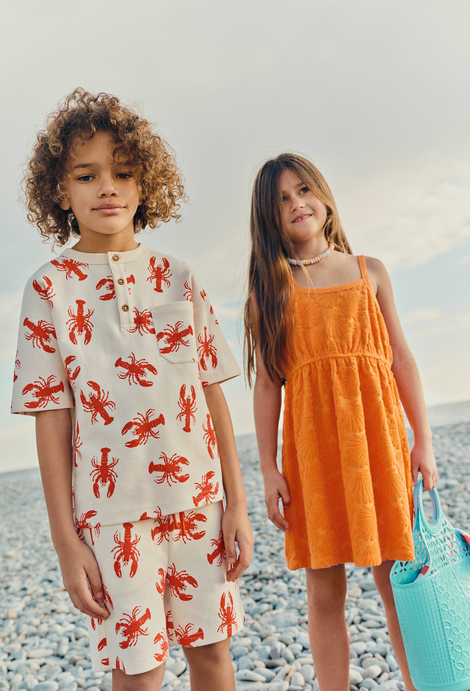 Robe en éponge contenant du coton, Orange, large image number 0