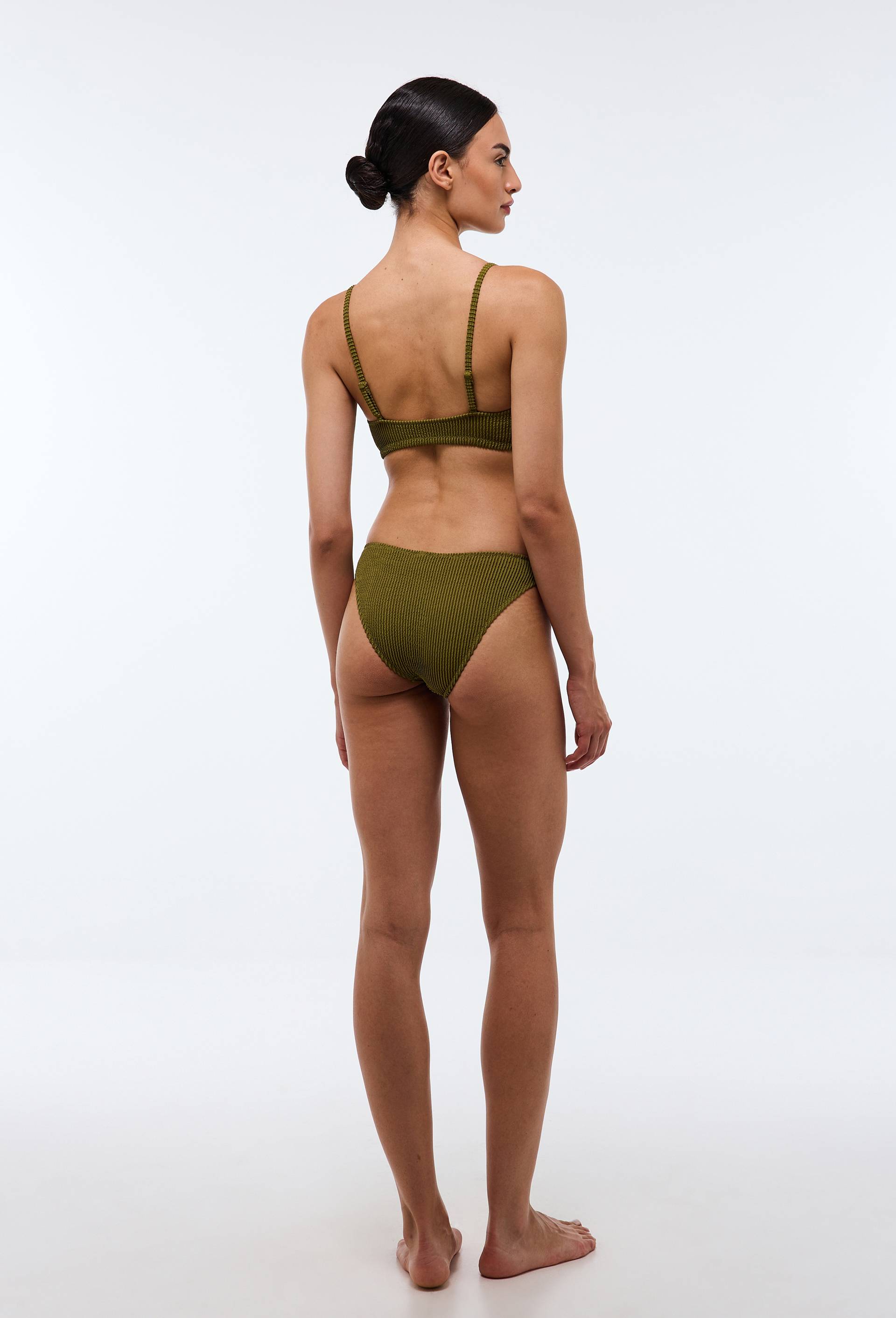 Bas de maillot de bain JEANNE, mati&egrave;re recycl&eacute;e, Vert fonc&eacute;, large image number 2
