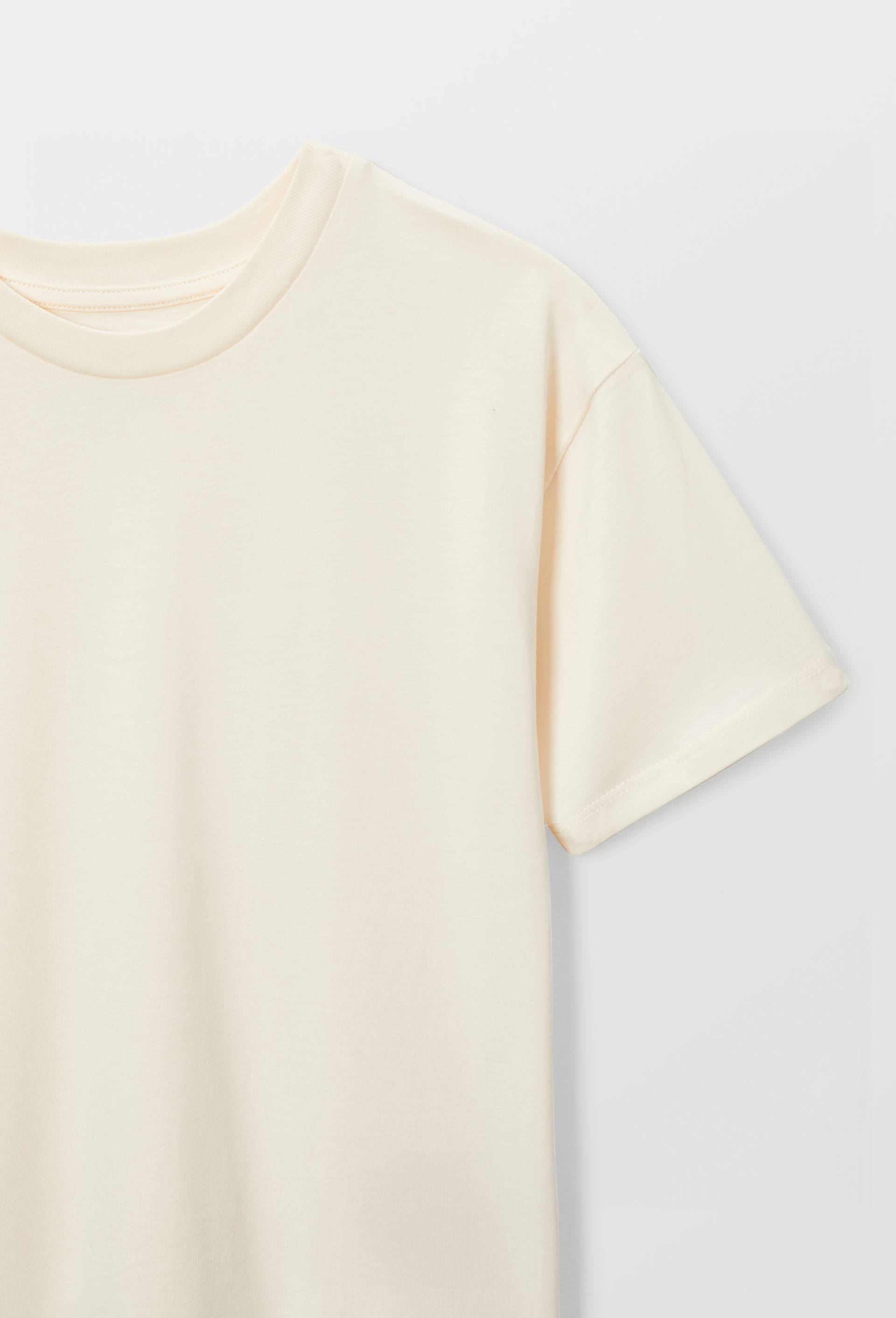 T-shirt uni en coton BIO GOTS, Beige clair, large image number 2