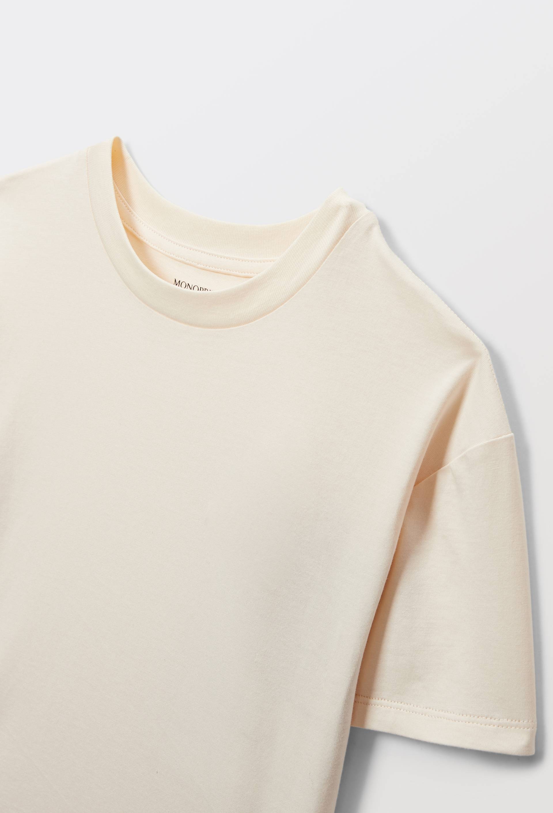 T-shirt uni en coton BIO GOTS, Beige clair, large image number 3