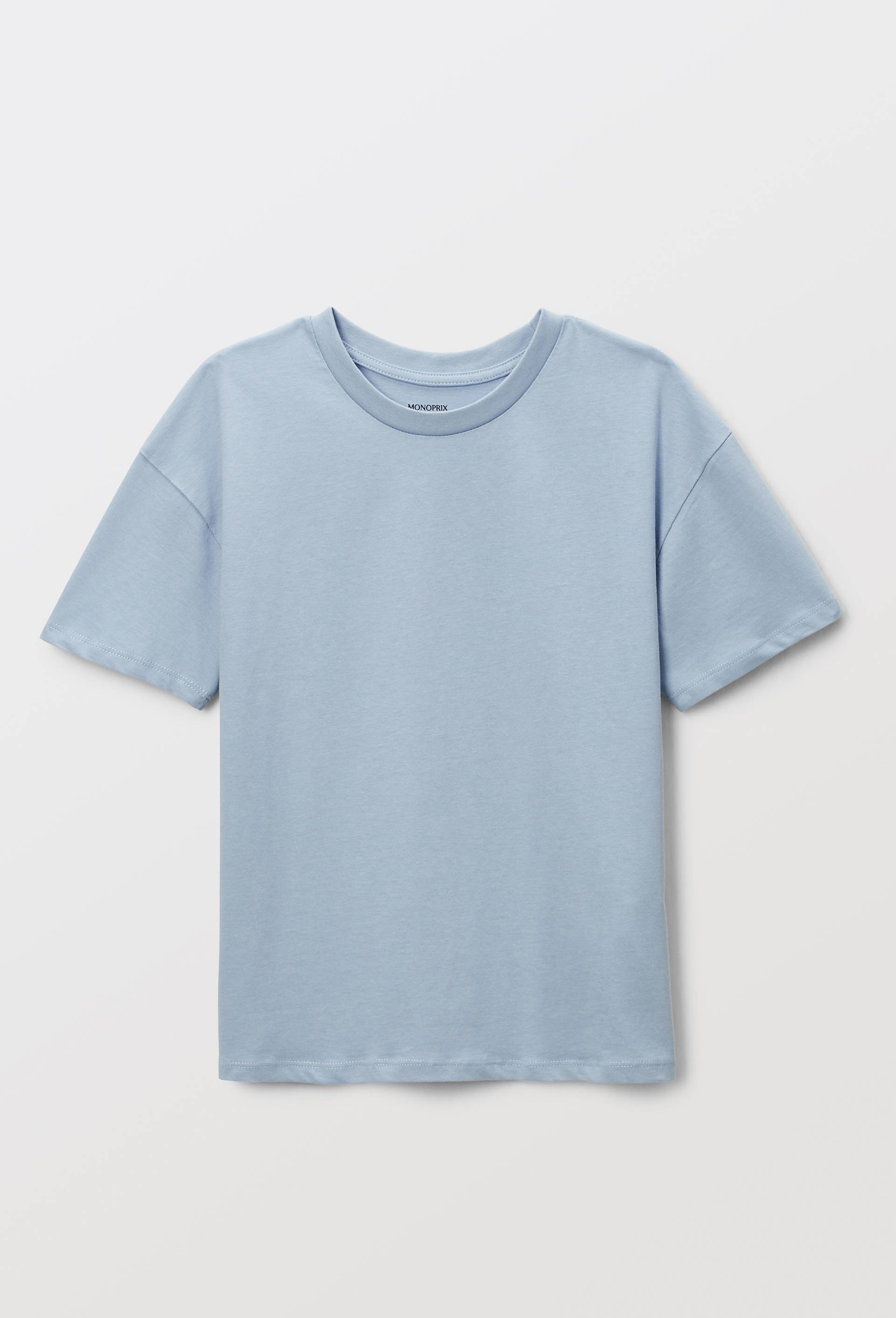 T-shirt uni en coton BIO GOTS, Bleu clair, swatch image