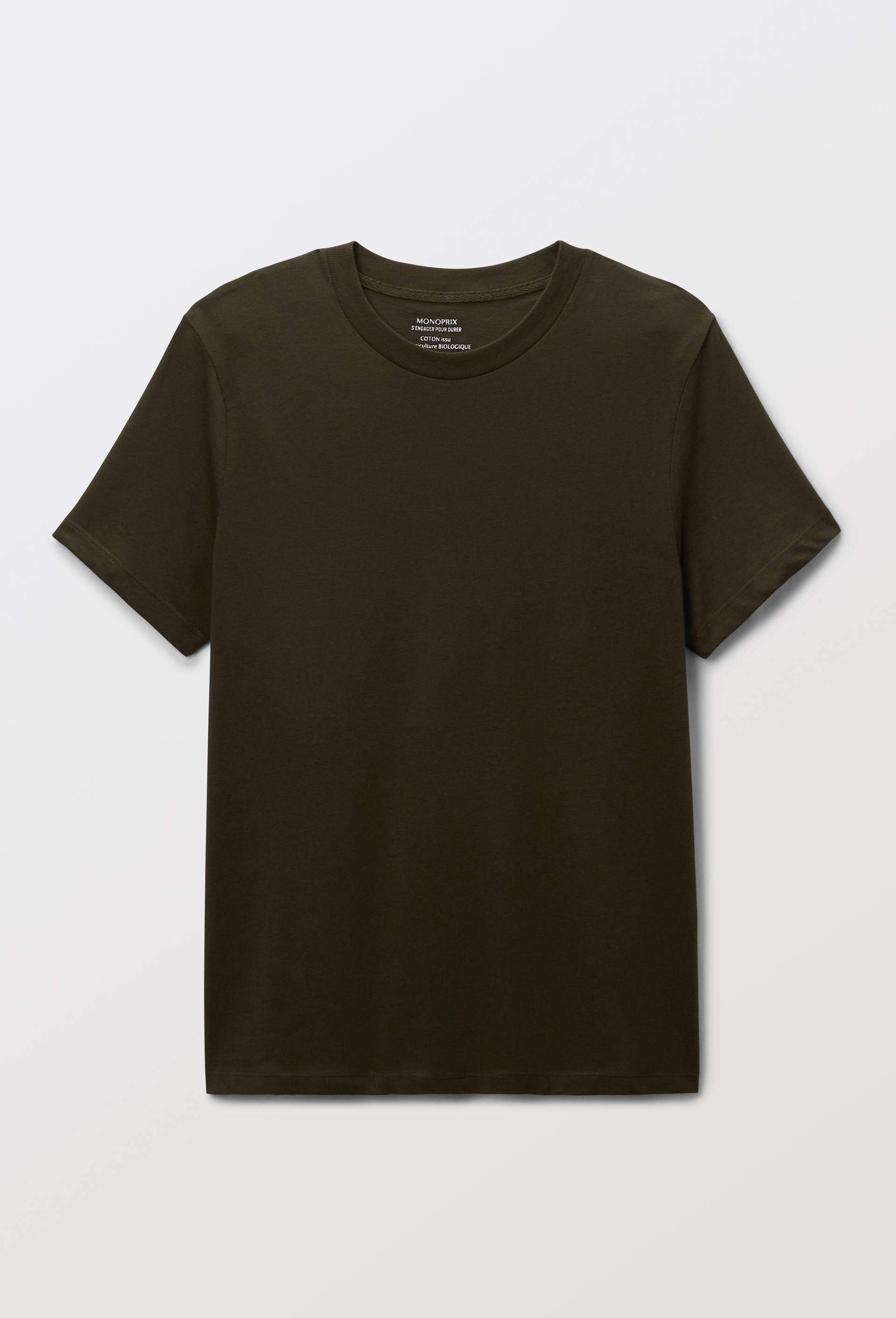 T-shirt manches courtes uni en coton BIO GOTS, Vert fonc&eacute;, large image number 2
