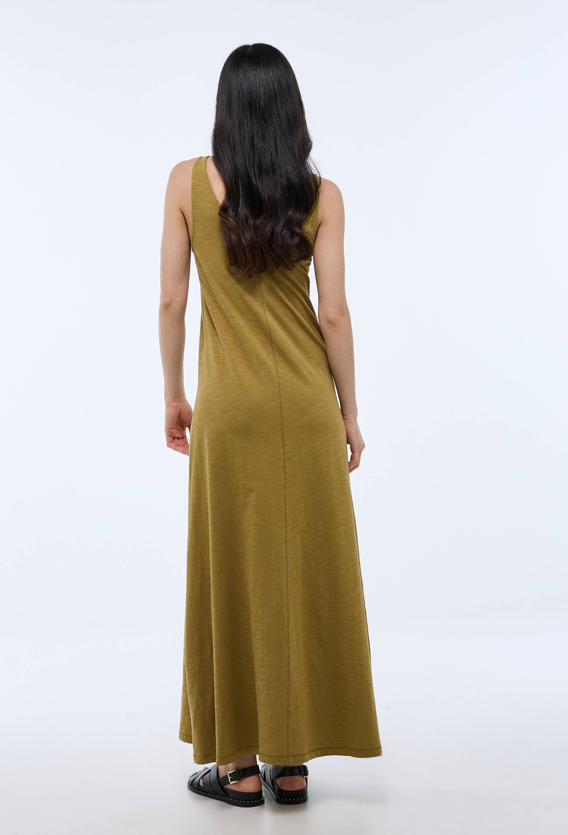 Robe longue unie en coton BIO GOTS, Jaune fonc&eacute;, large image number 1