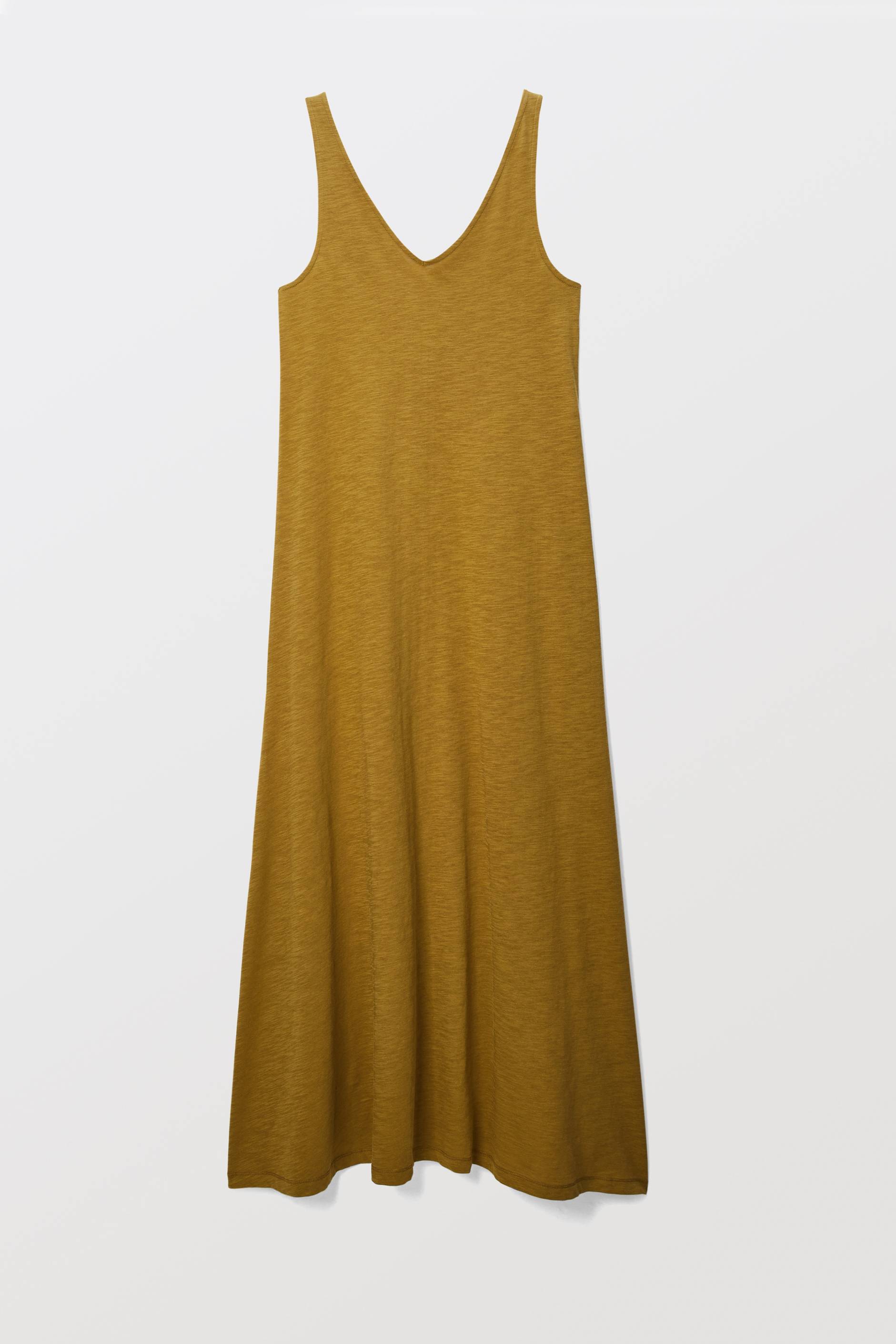 Robe longue unie en coton BIO GOTS, Jaune fonc&eacute;, large image number 2