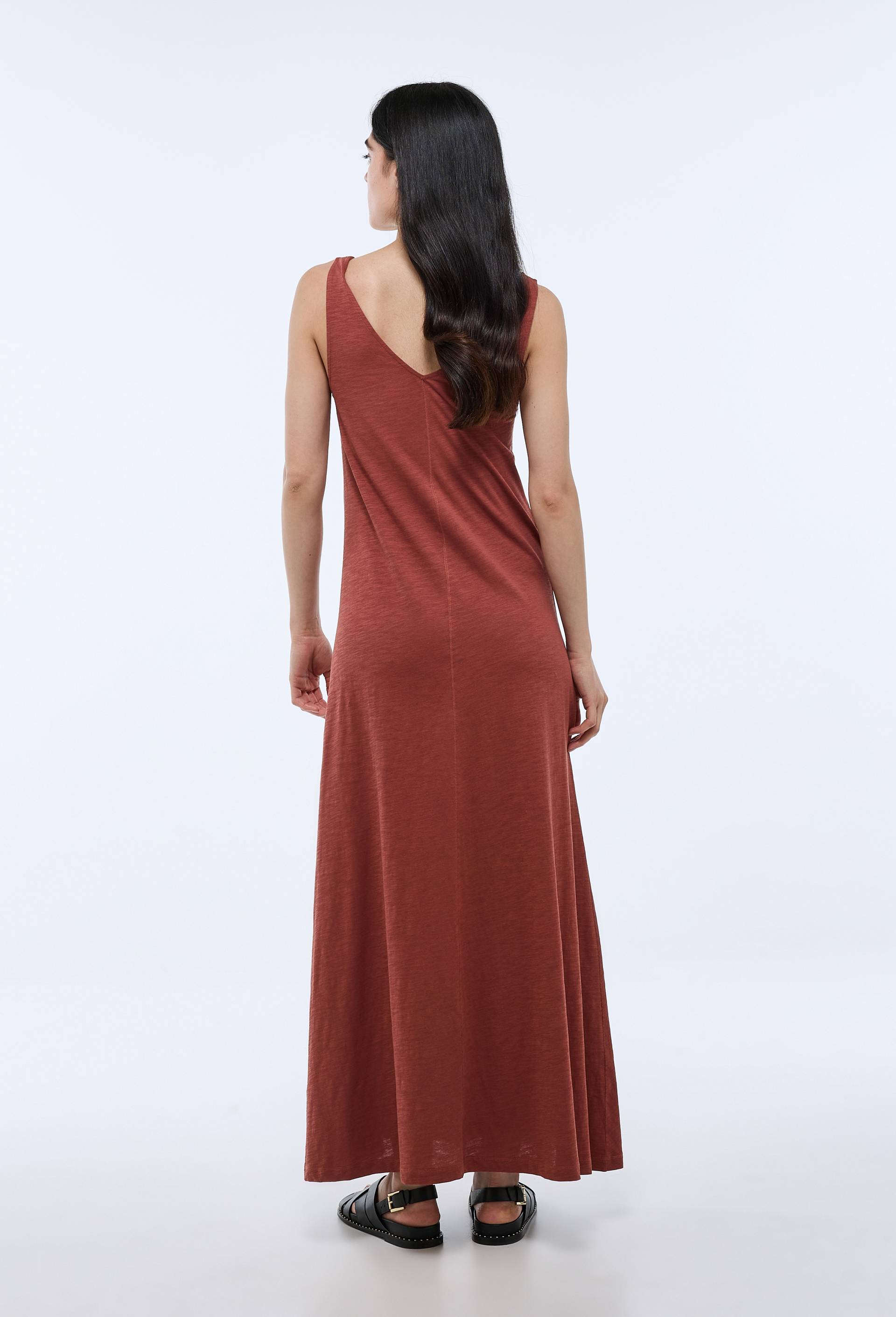 Robe longue unie en coton BIO GOTS ROSE FONCE pour femme MONOPRIX