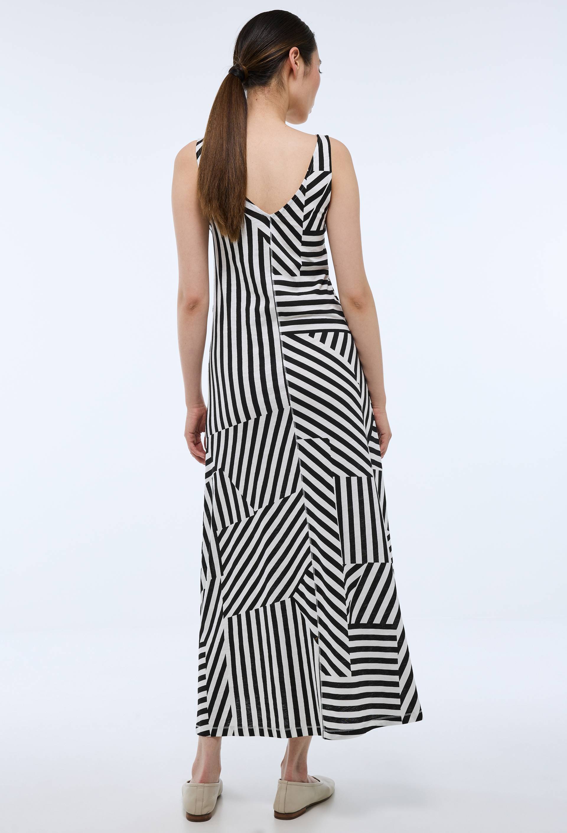 Robe longue imprim&eacute;e en coton BIO GOTS, Ecru, large image number 1.0