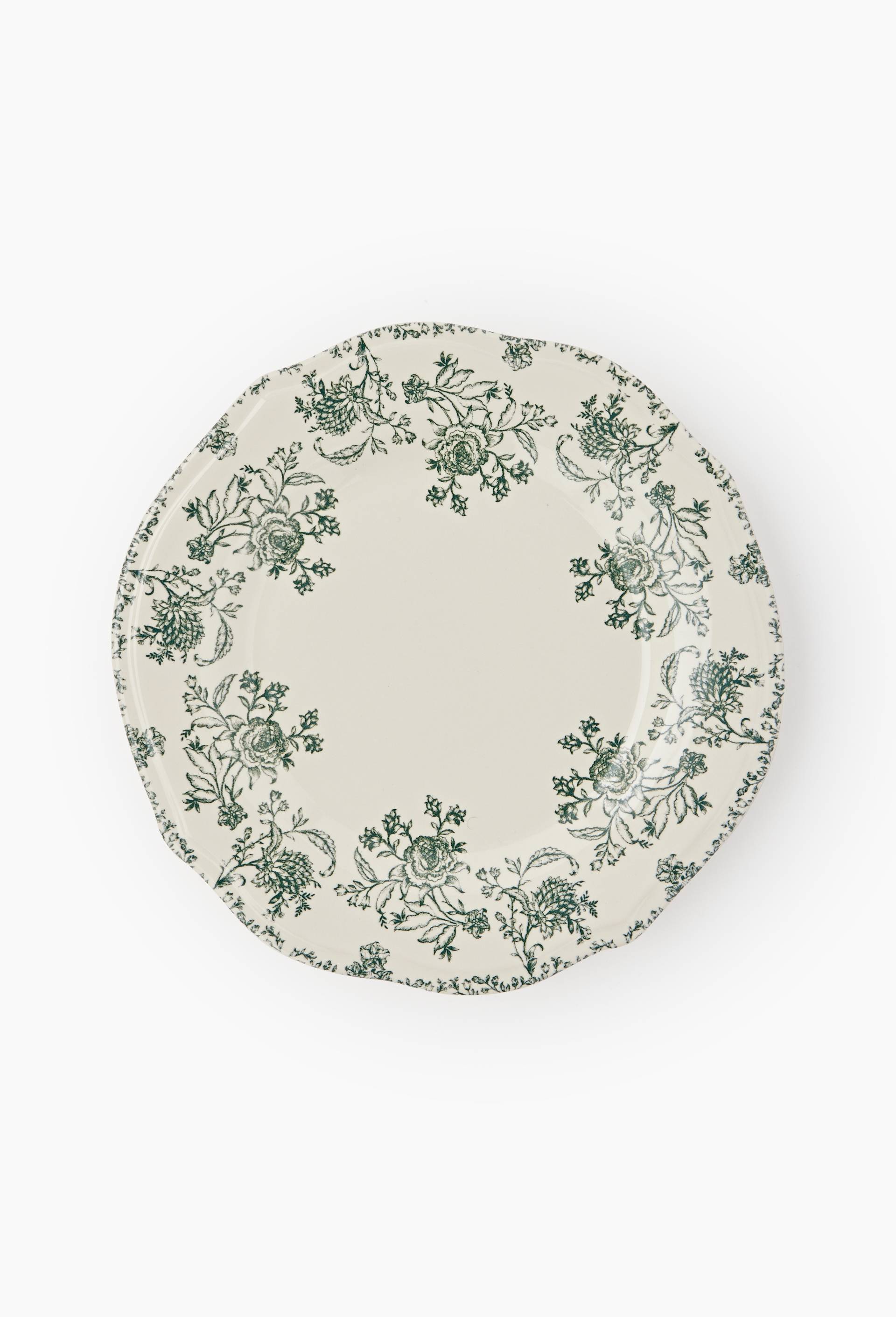 Assiette plate finition imprim&eacute;e, 28cm, Vert, large image number 0.0