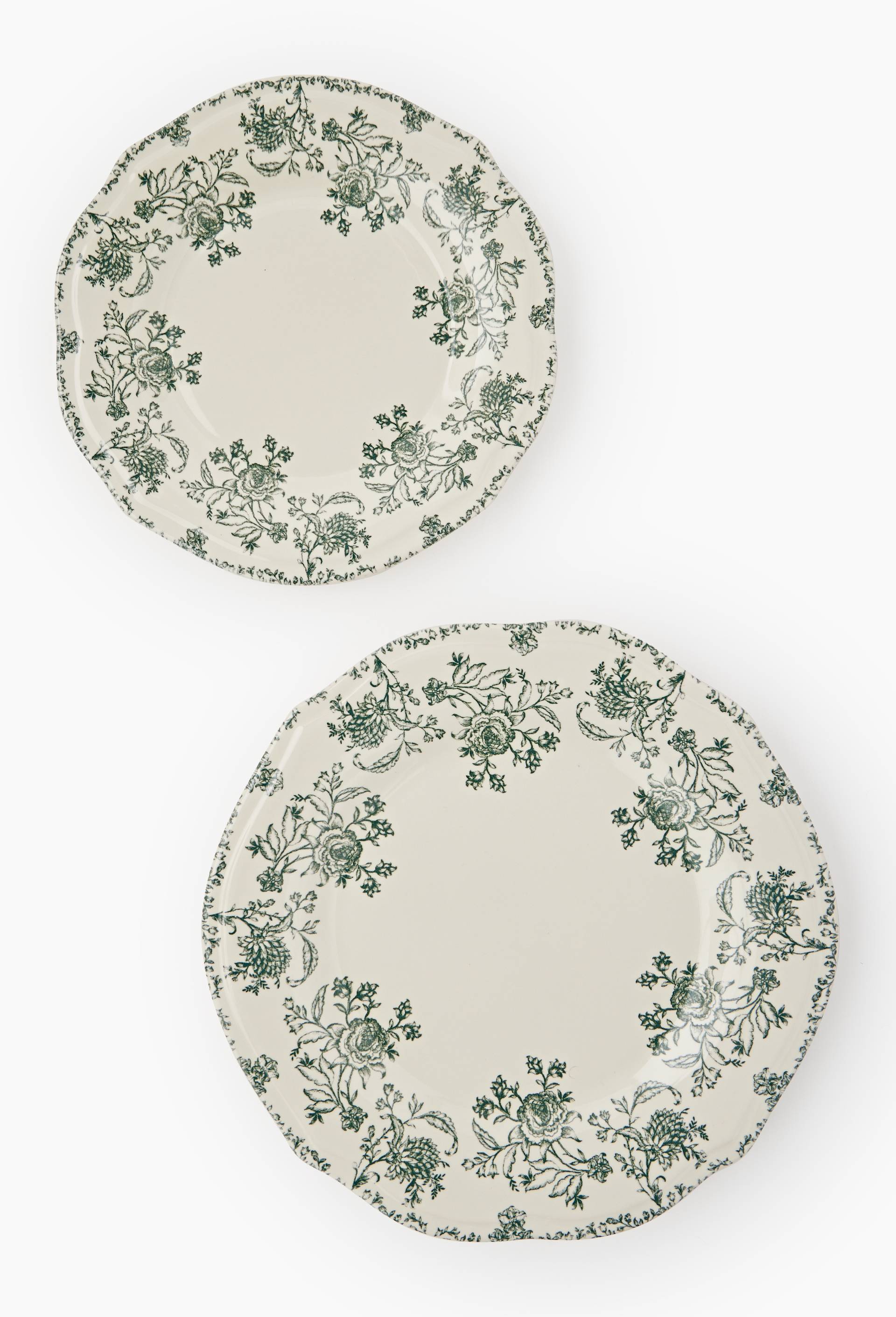 Assiette plate finition imprim&eacute;e, 28cm, Vert, large image number 1