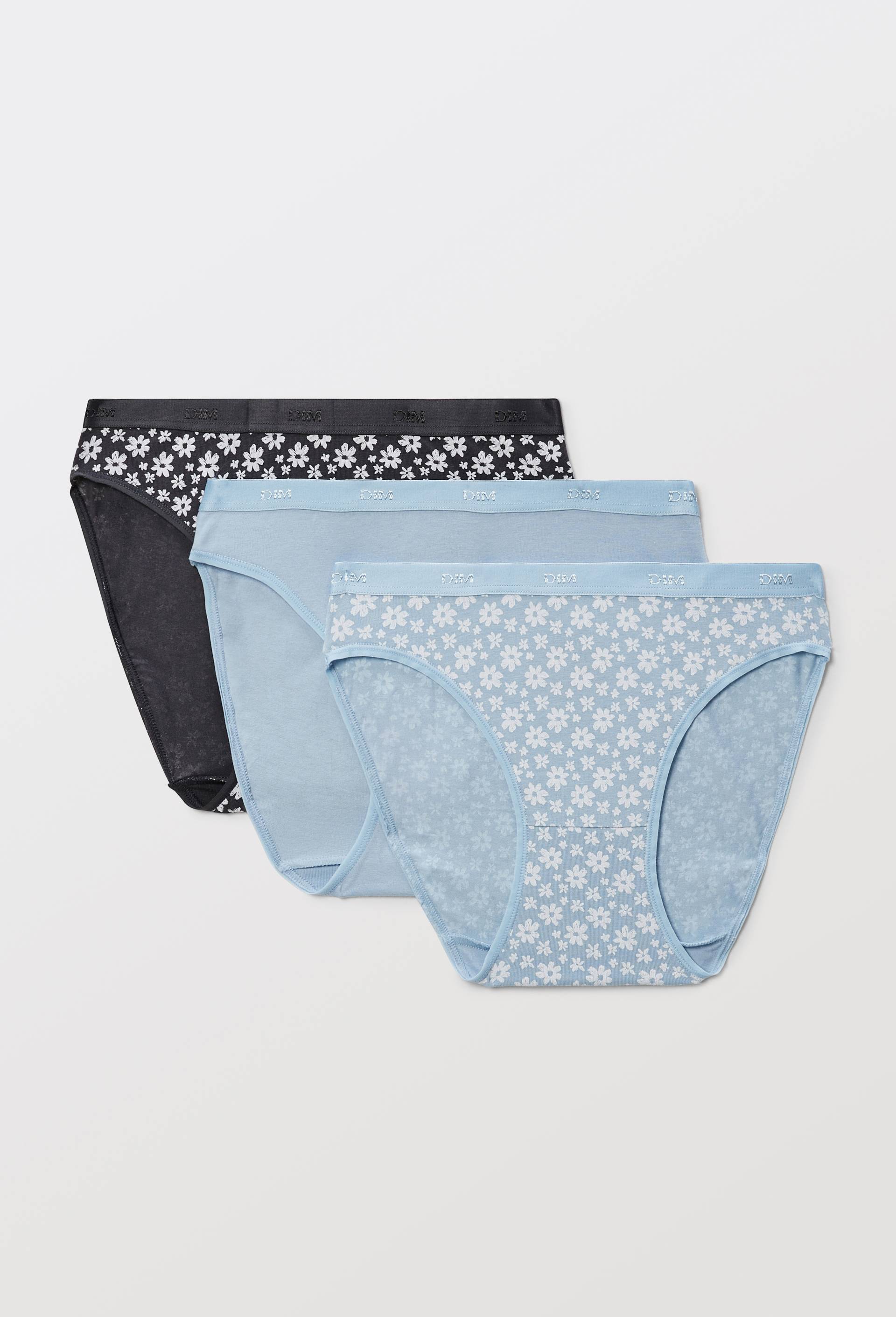 Lot de 3 slips fantaisie en coton POCKET DIM, Bleu clair, large image number 0